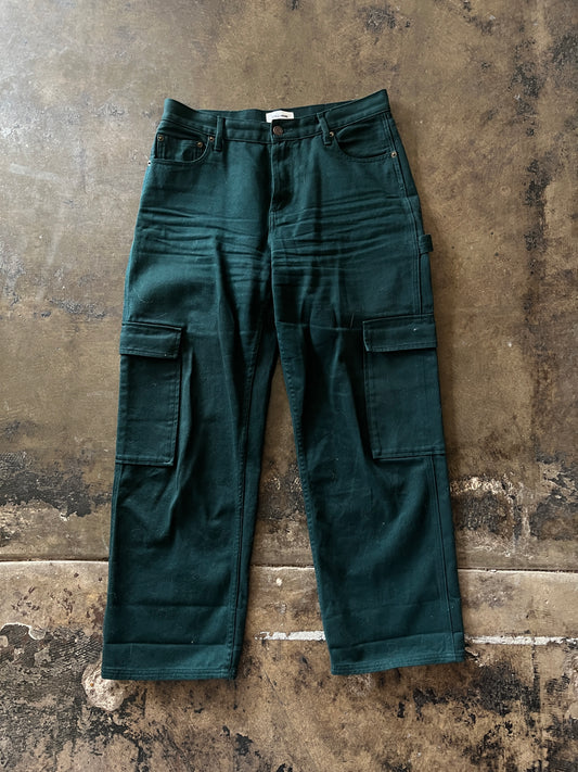 Still Here Dark Green Denim Cargo