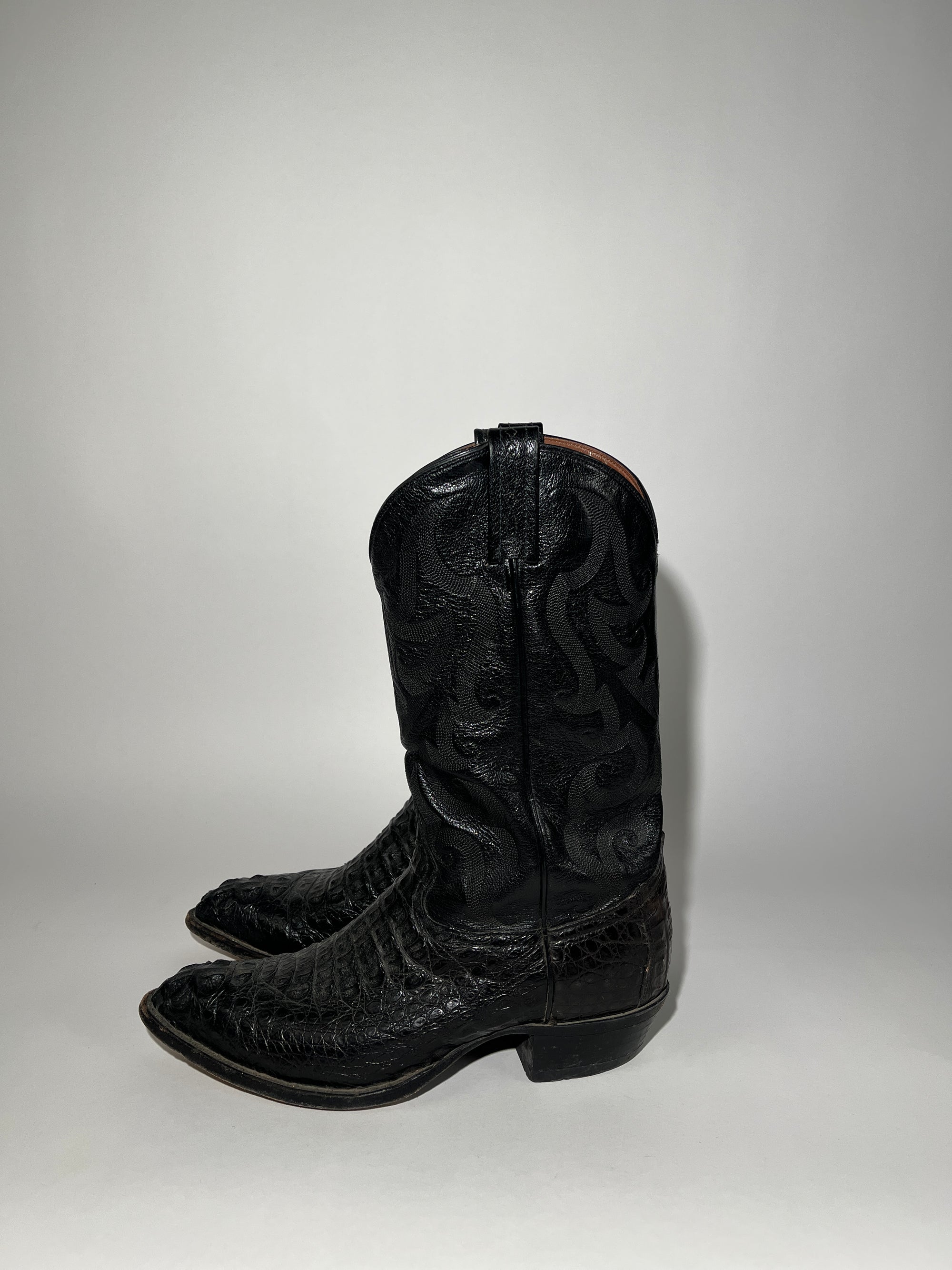 Black Tony Lama Gator Cowboy Boots