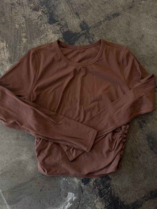 Brown Lululemon Longsleeve Sports Top