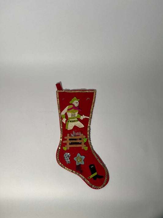 Handmade Cowboy Christmas Stocking