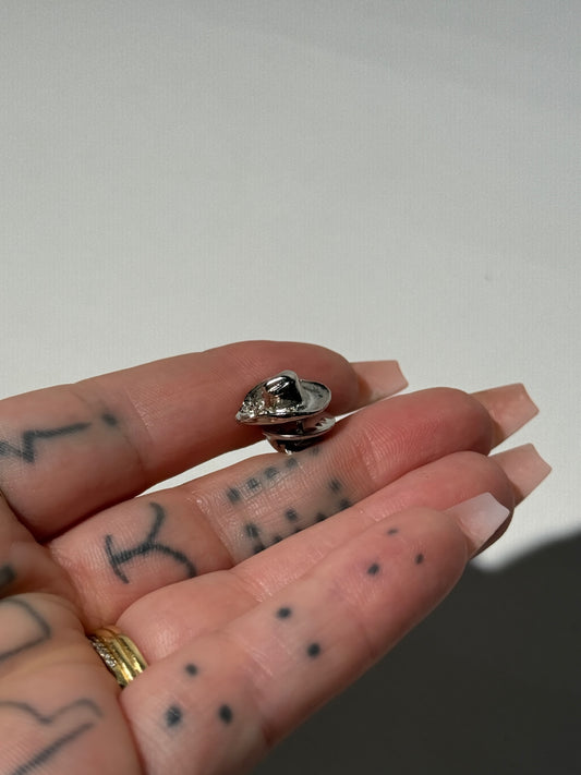 Silver Cowboy Hat Pin