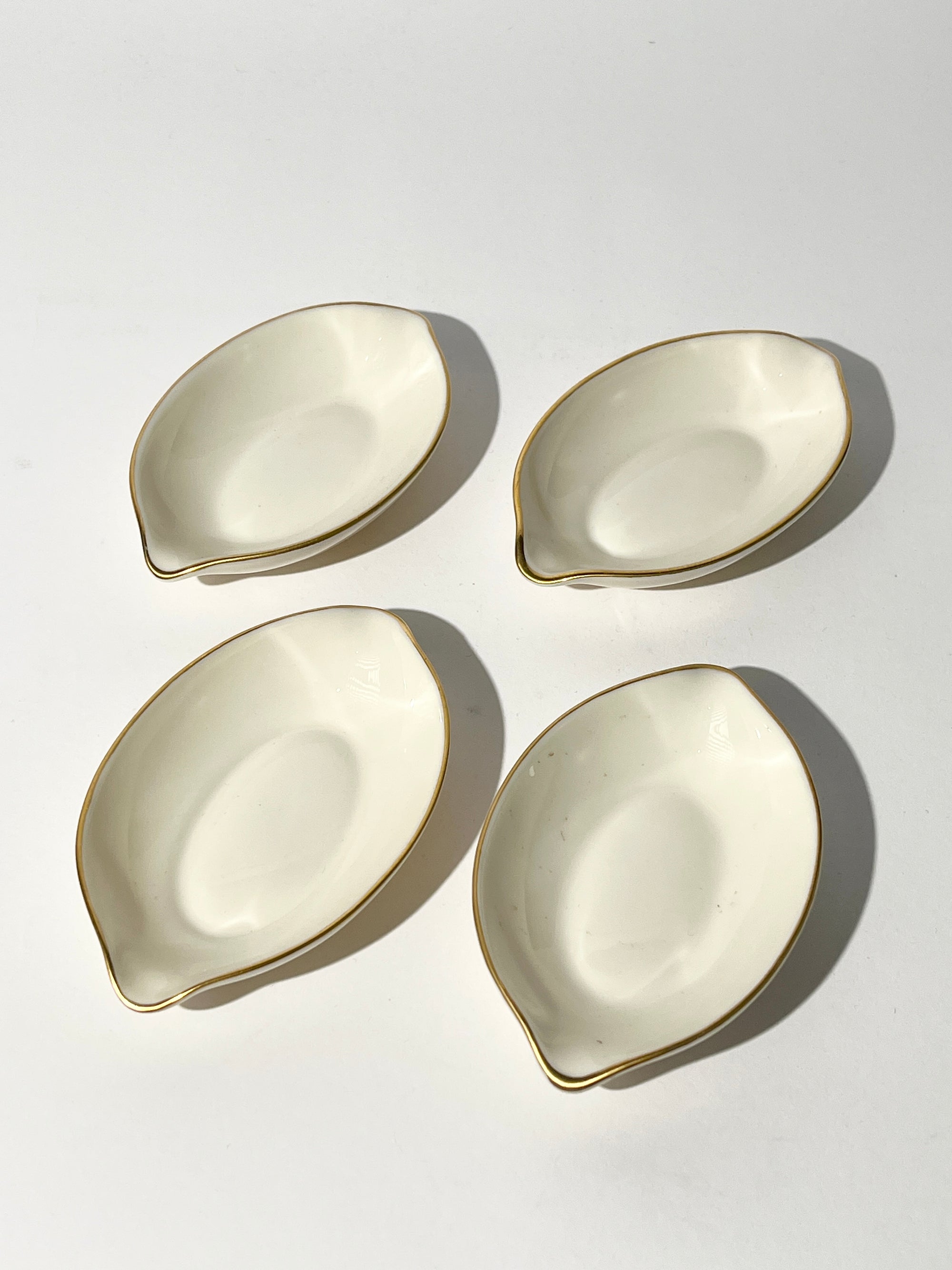 Cream Gold Trim Mini Ceramic Dish Set