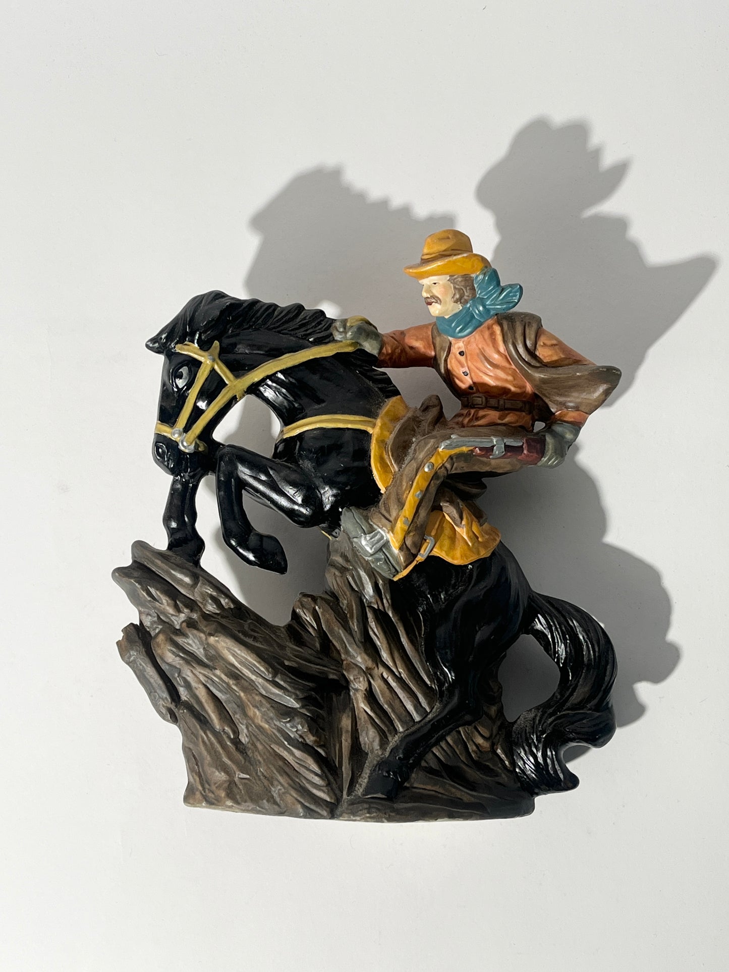 Bronco + Cowboy Ceramic Figurine