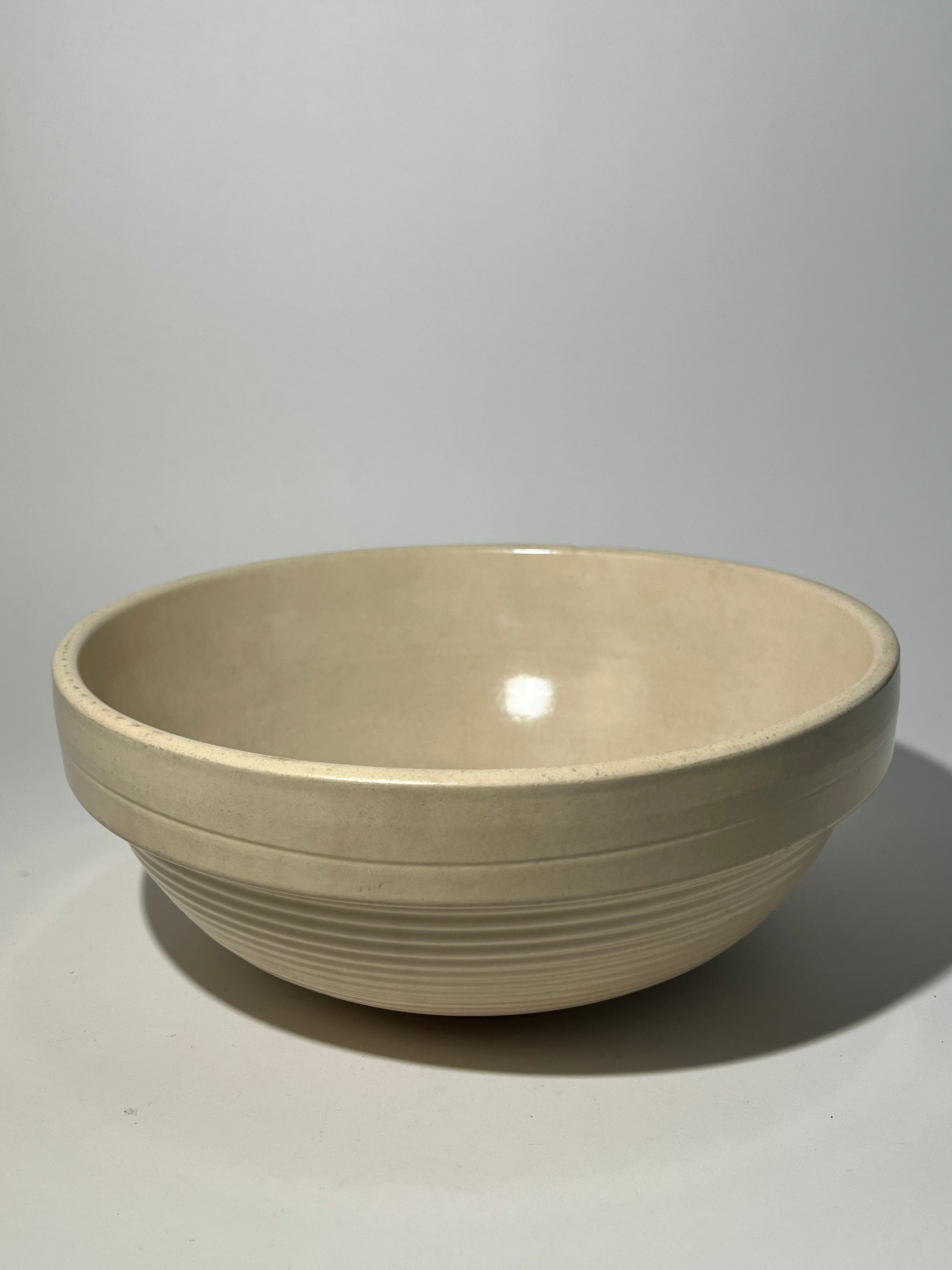 Large Cream Ribbed Bowl