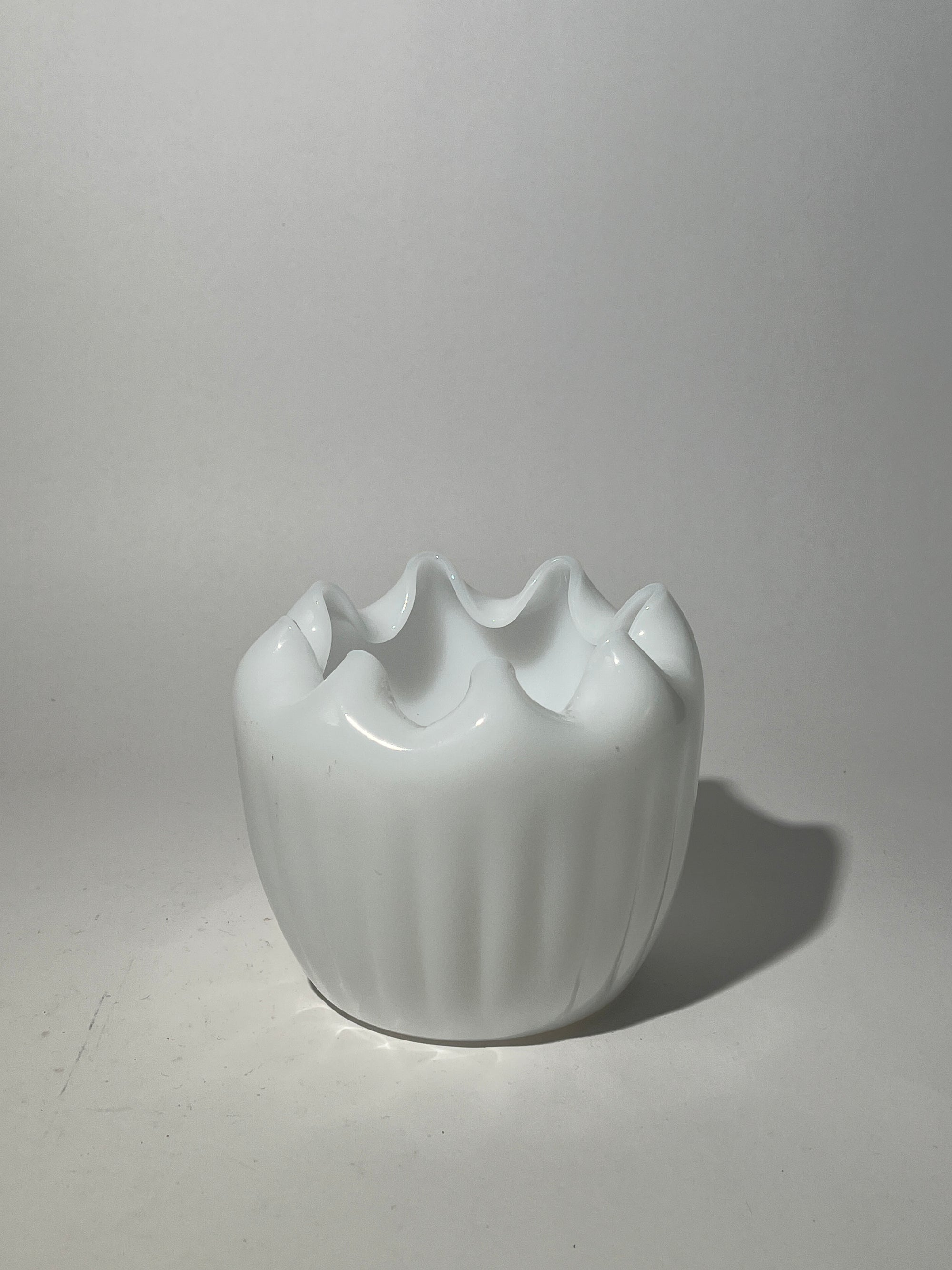 Milk Glass Round Vase
