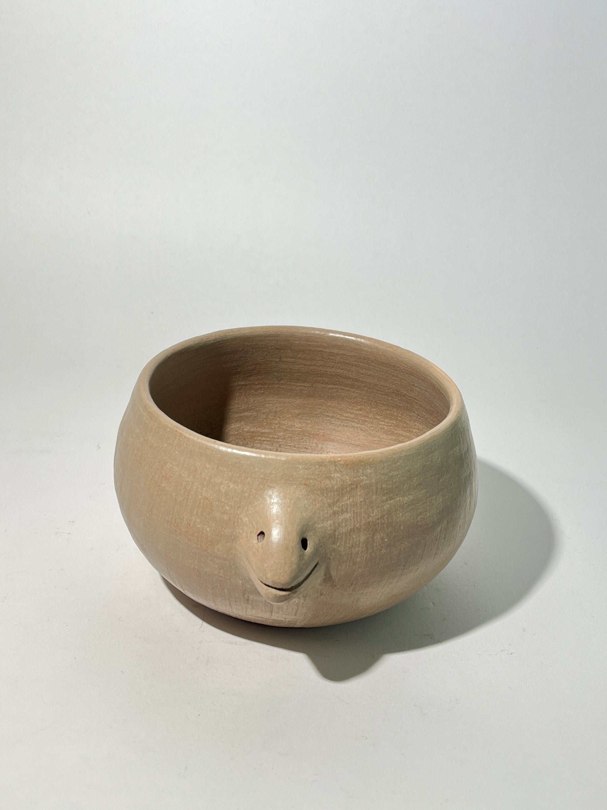 Handmade Mexican Clay Bowl with Faces