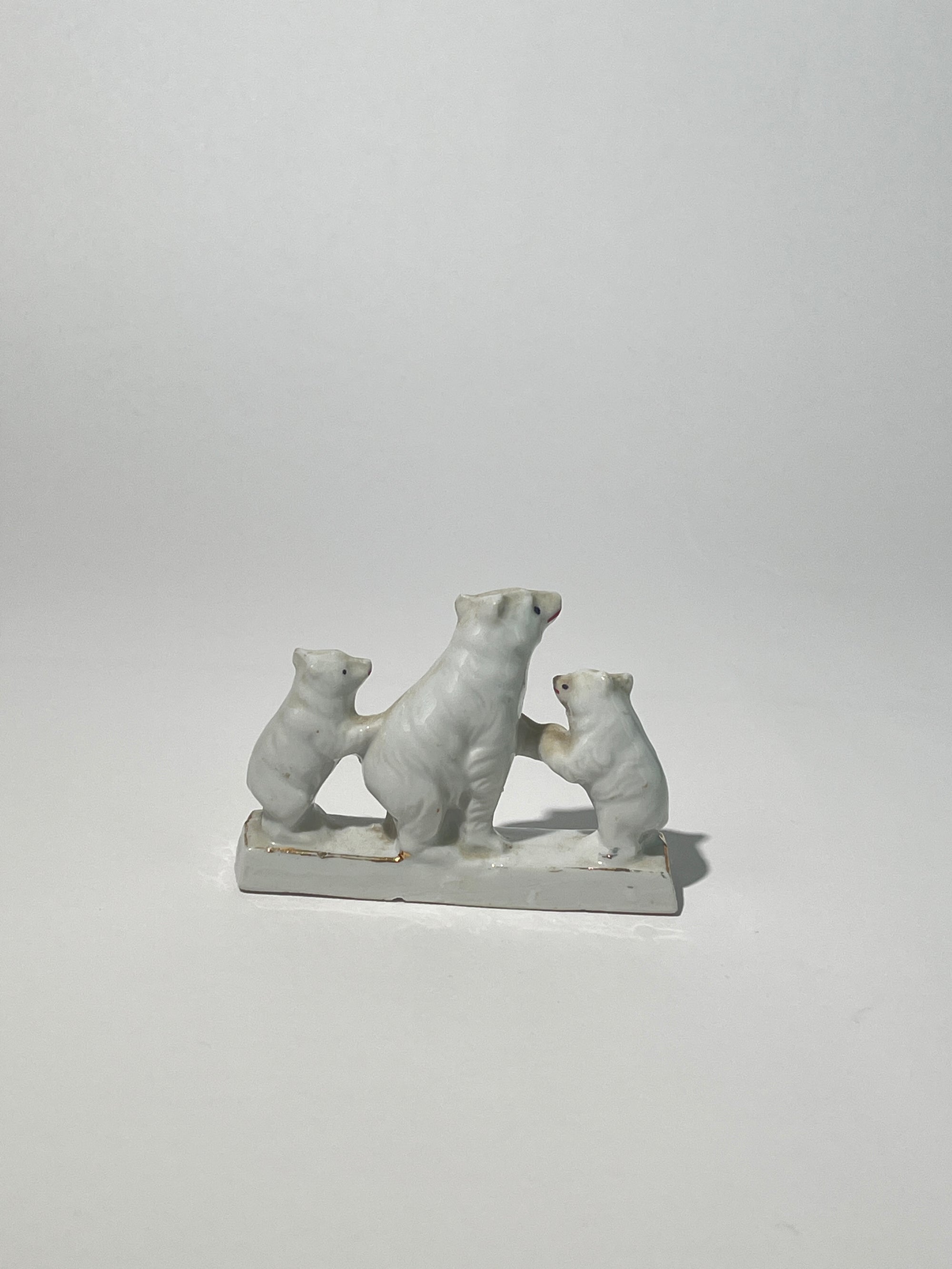 White Ceramic Bear Trio