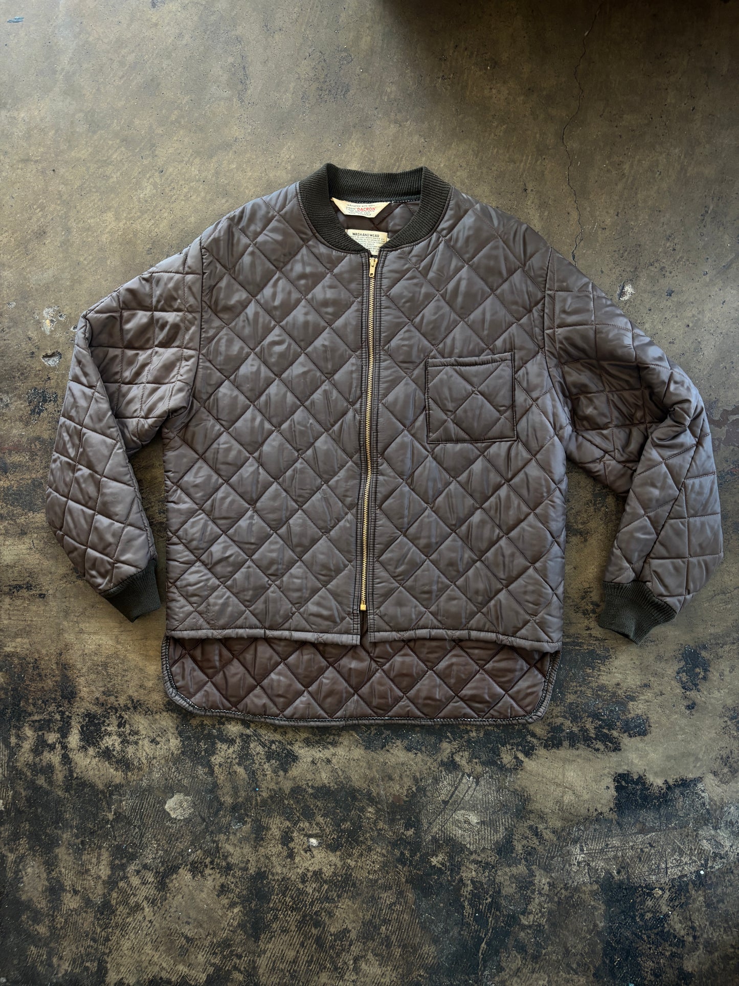 Brown Quilted Darcon Jacket