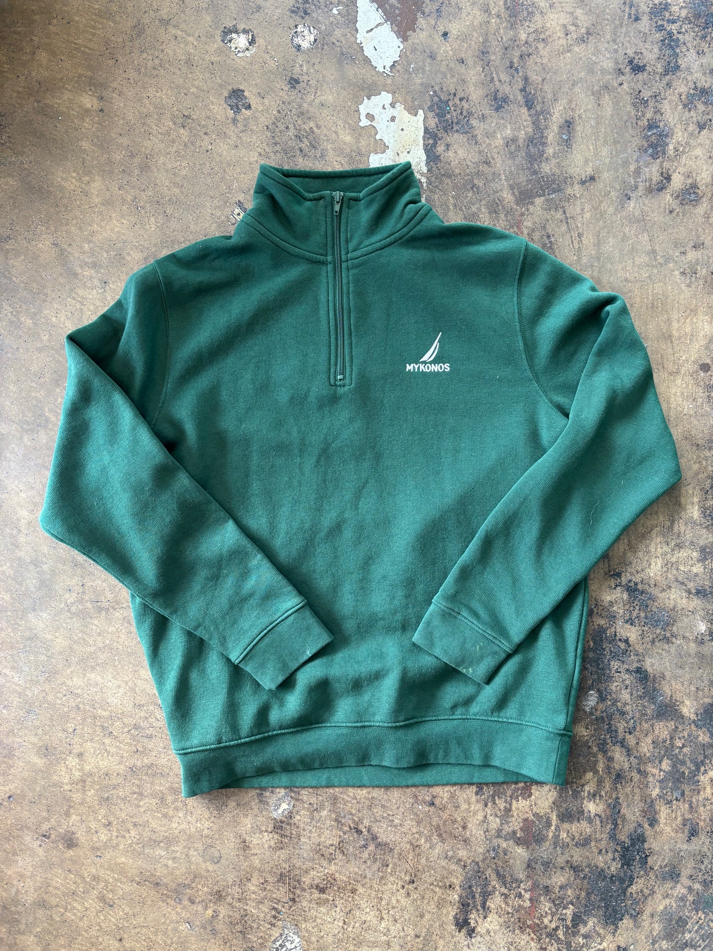 Hunter Green Mykonos Quarter Zip Sweater