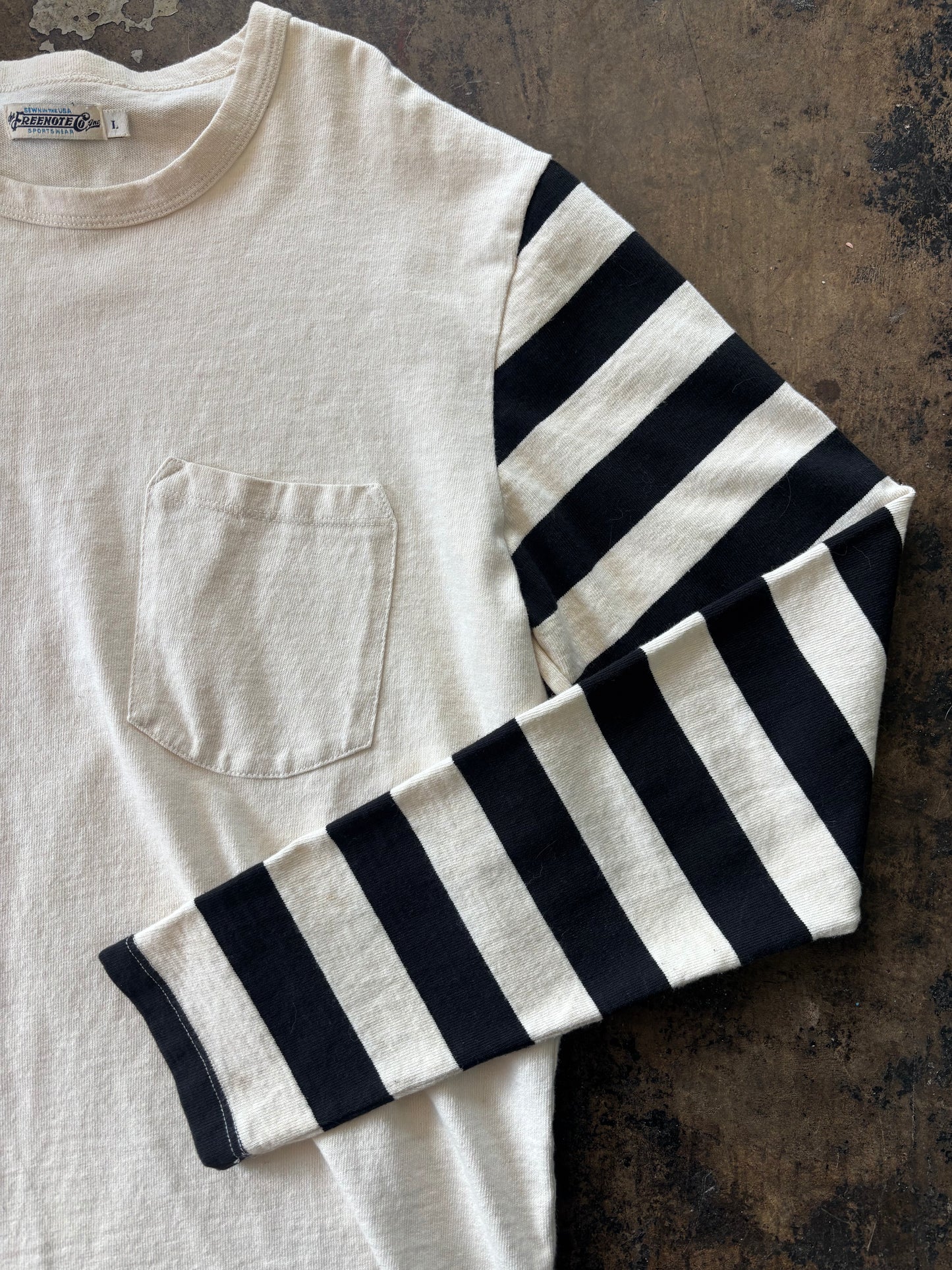 Striped Sleeve Knit Long Sleeve