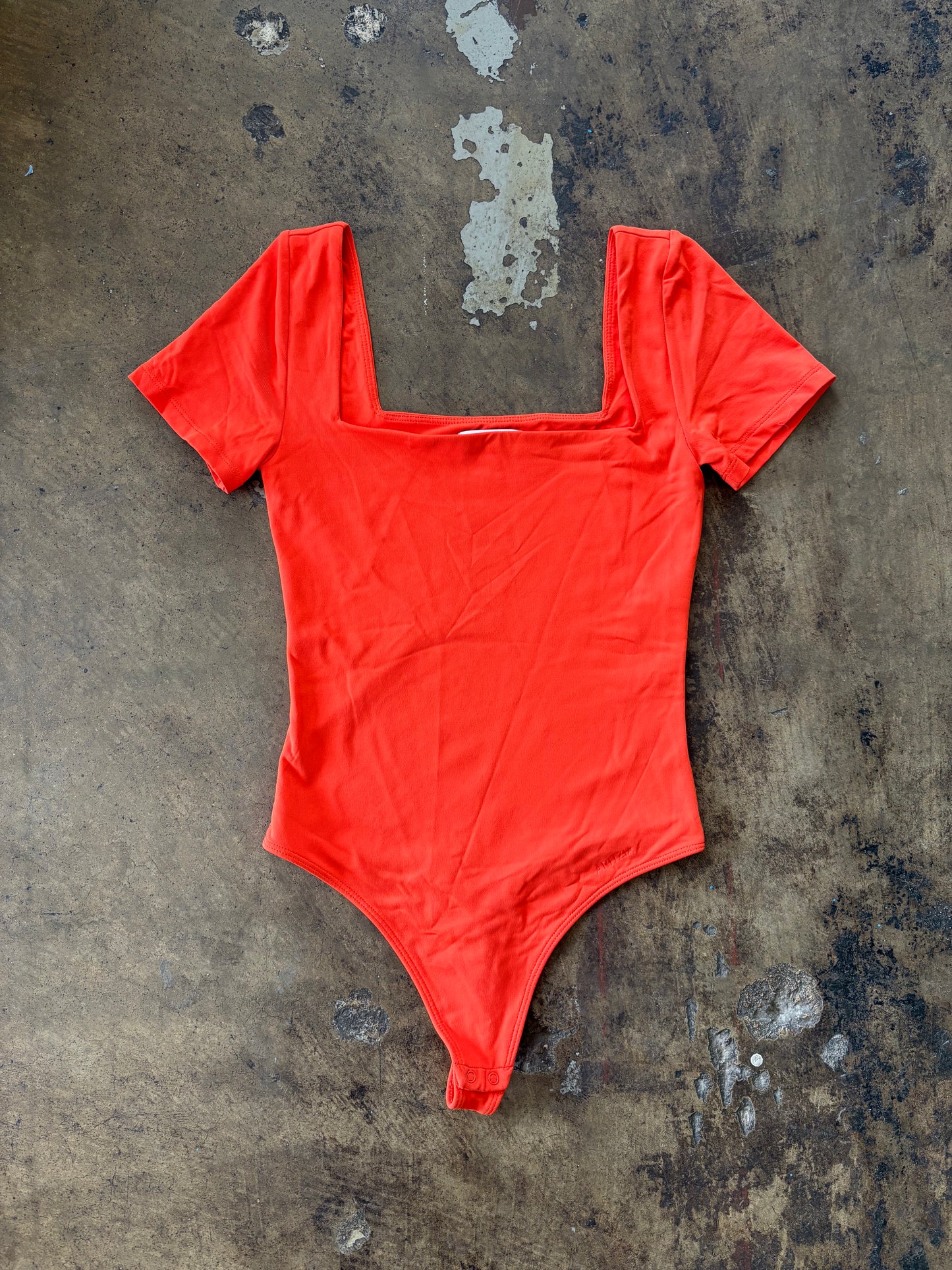 Orange Square Neck Contour Bodysuit