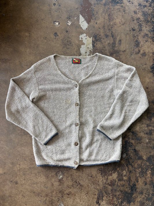 Taupe Button Front Knit Cardigan