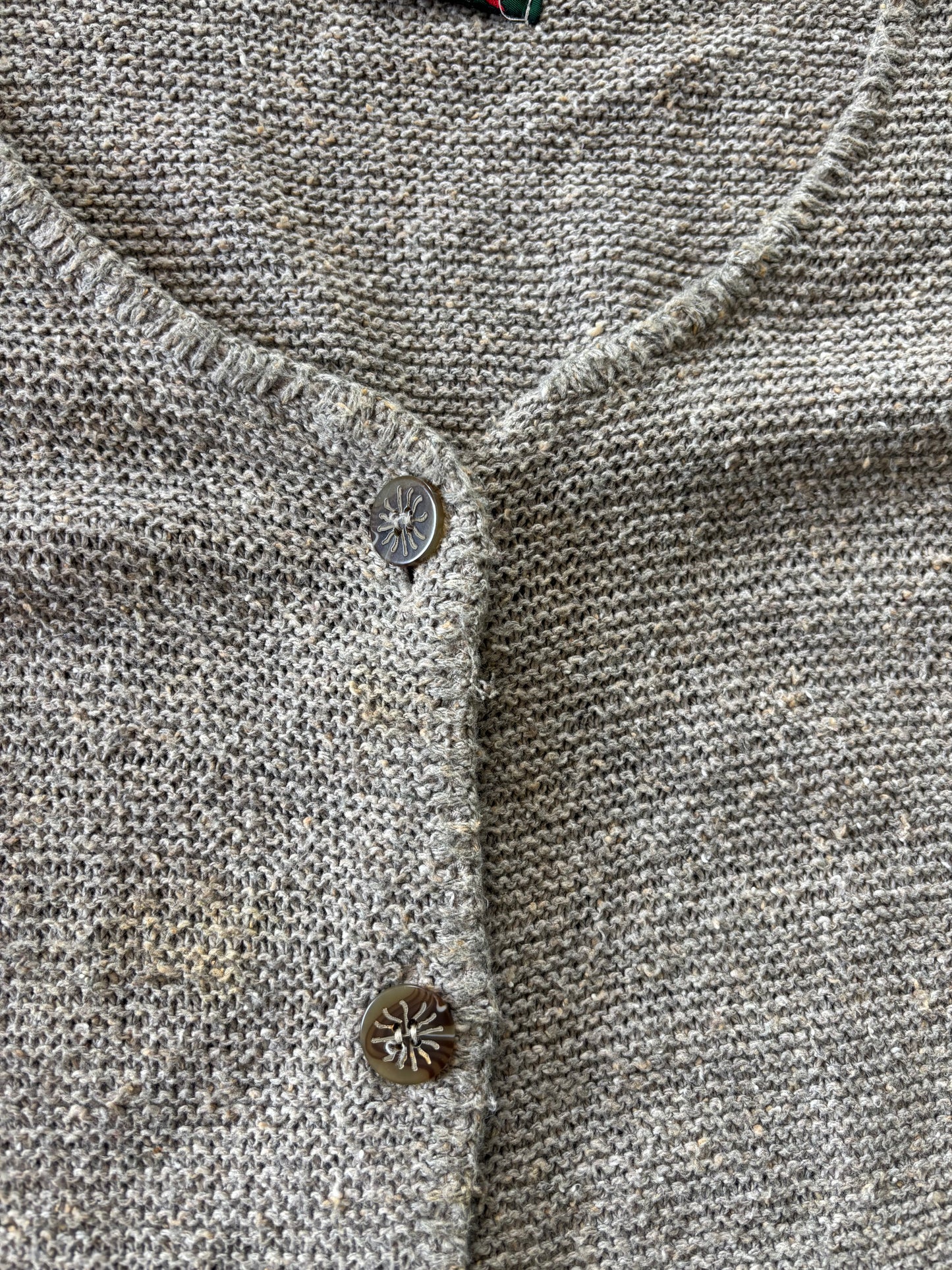 Taupe Button Front Knit Cardigan