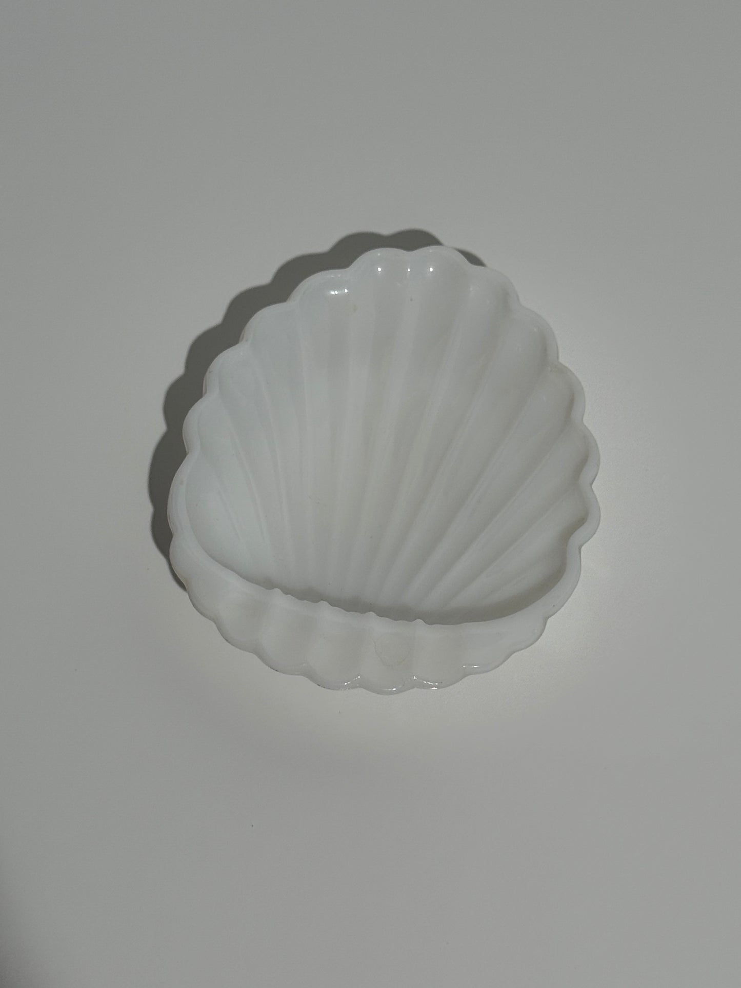 Milk Glass Seashell Dish