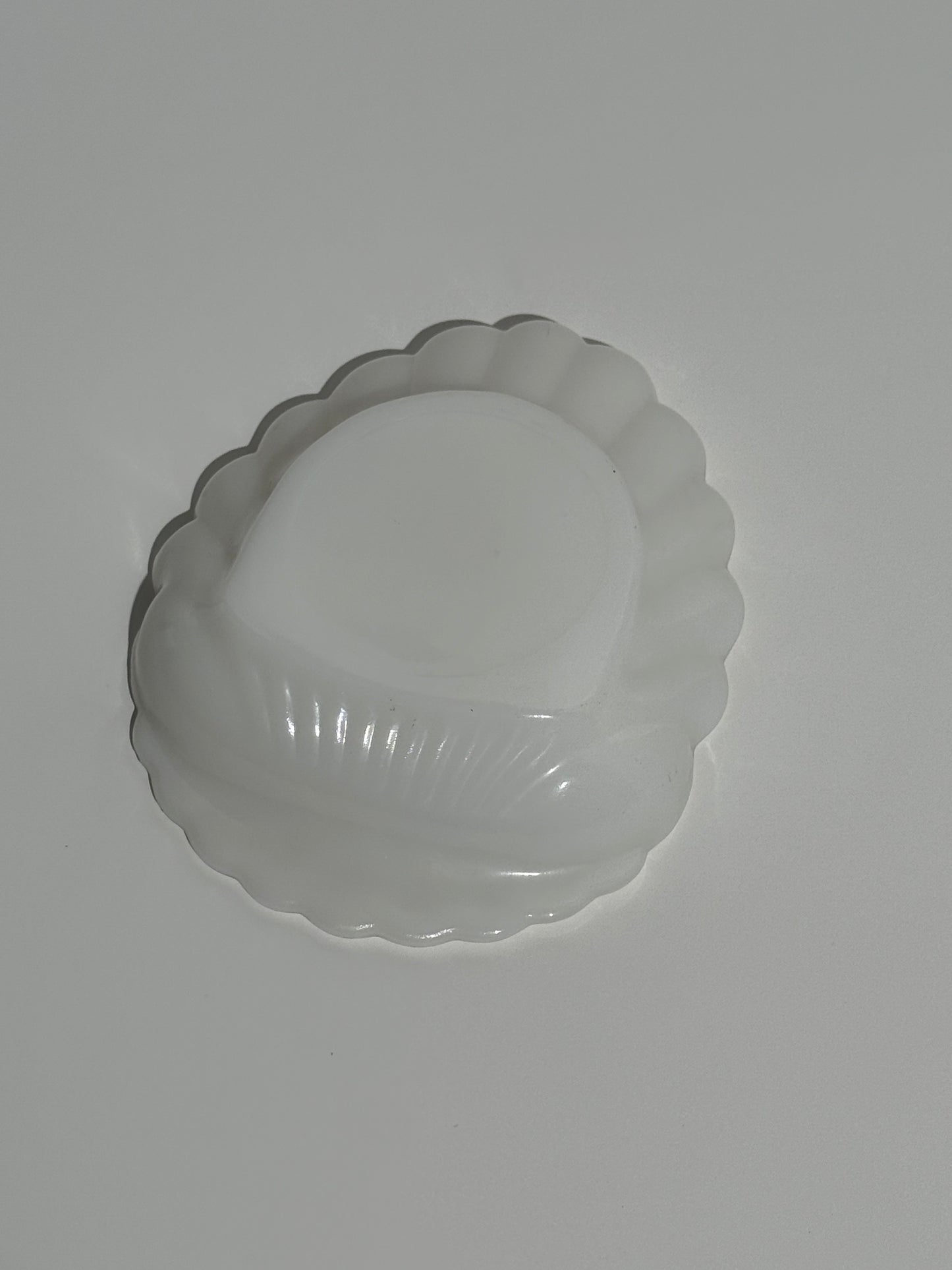 Milk Glass Seashell Dish