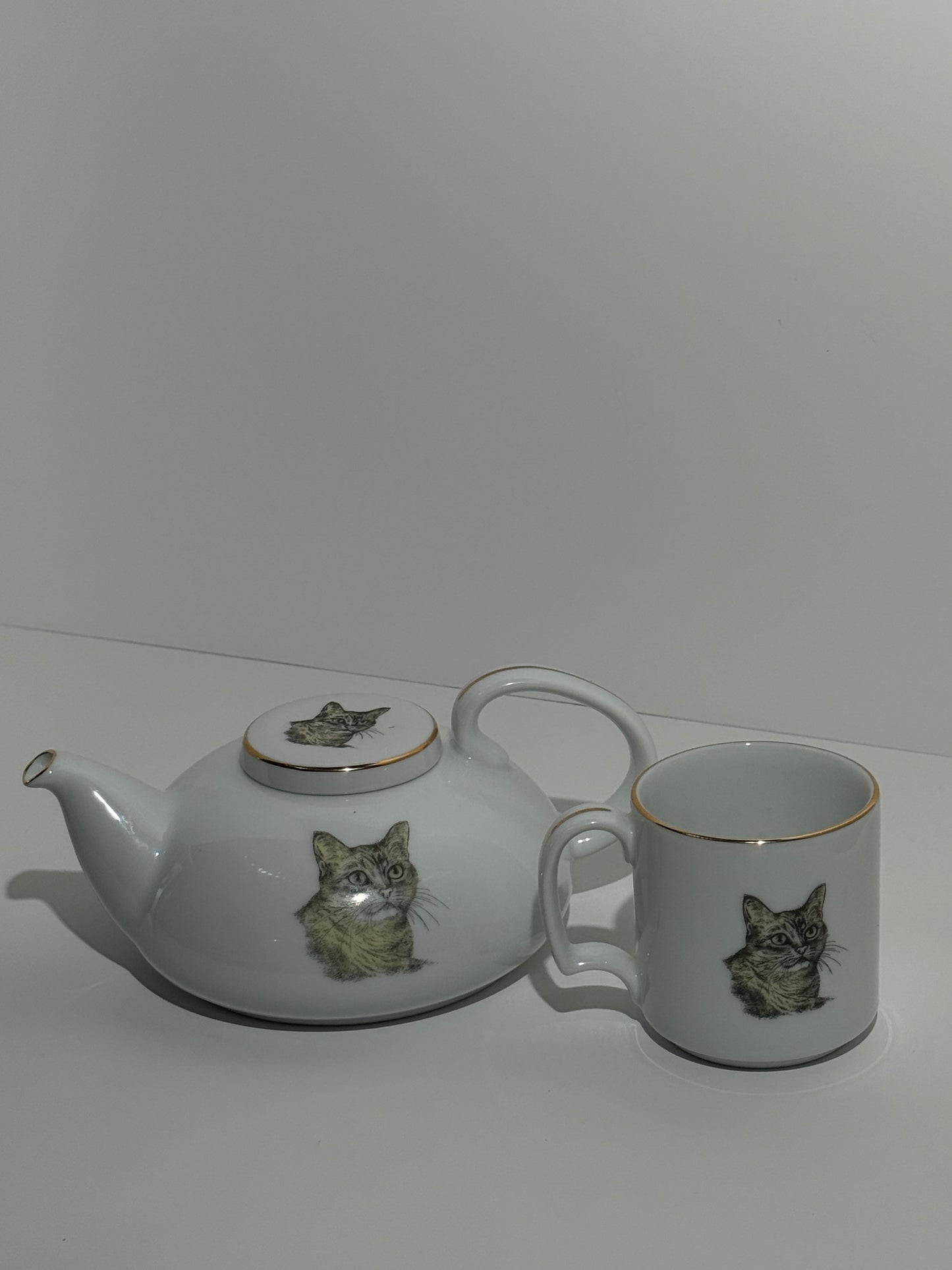 Cat Porcelain Tea + Cup Set