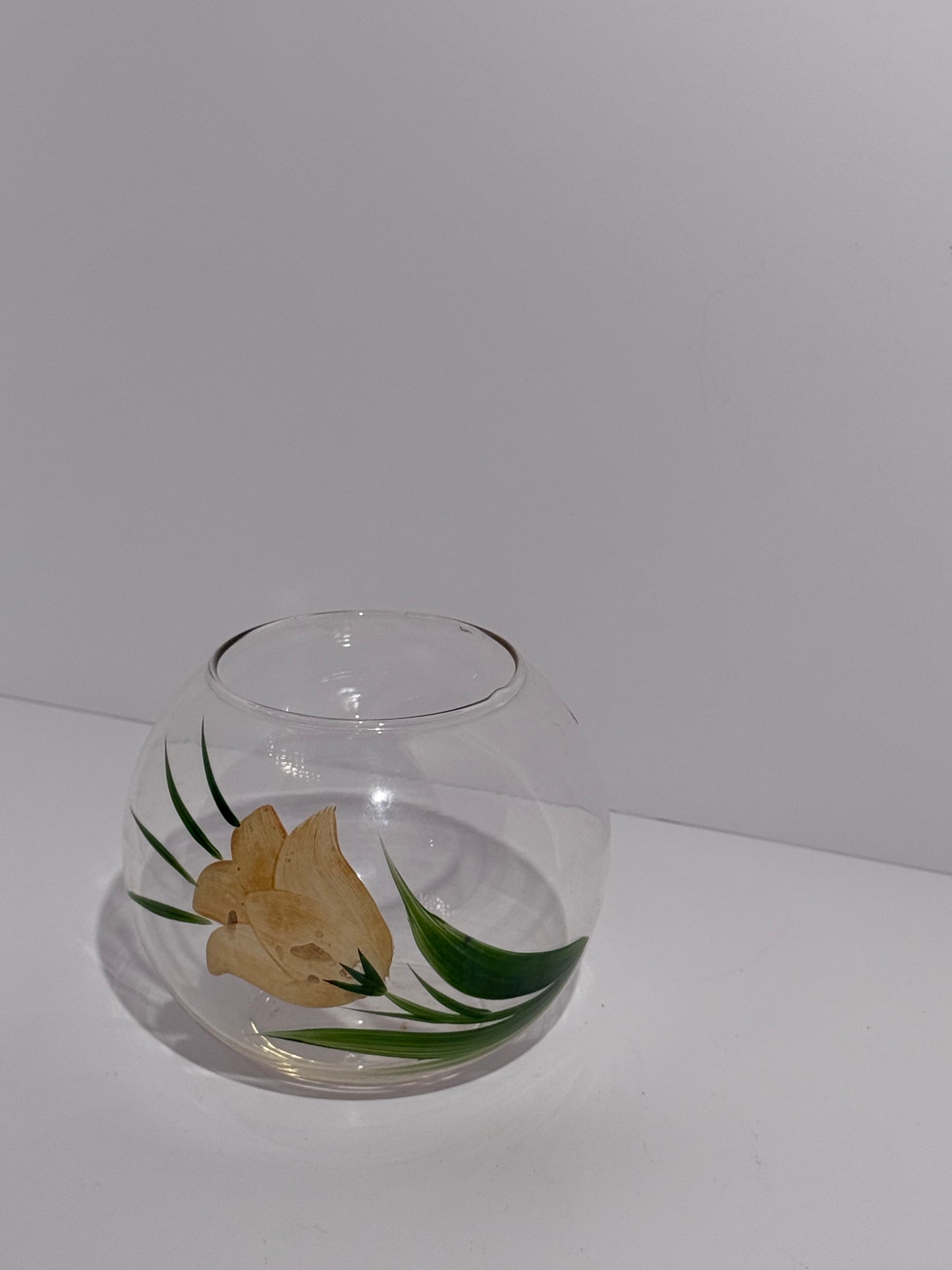 Glass Handpainted Tulip Bowl