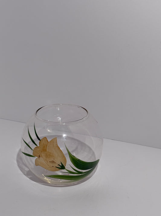 Glass Handpainted Tulip Bowl