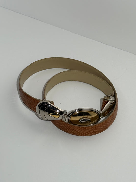 Cognac Snakeskin Belt
