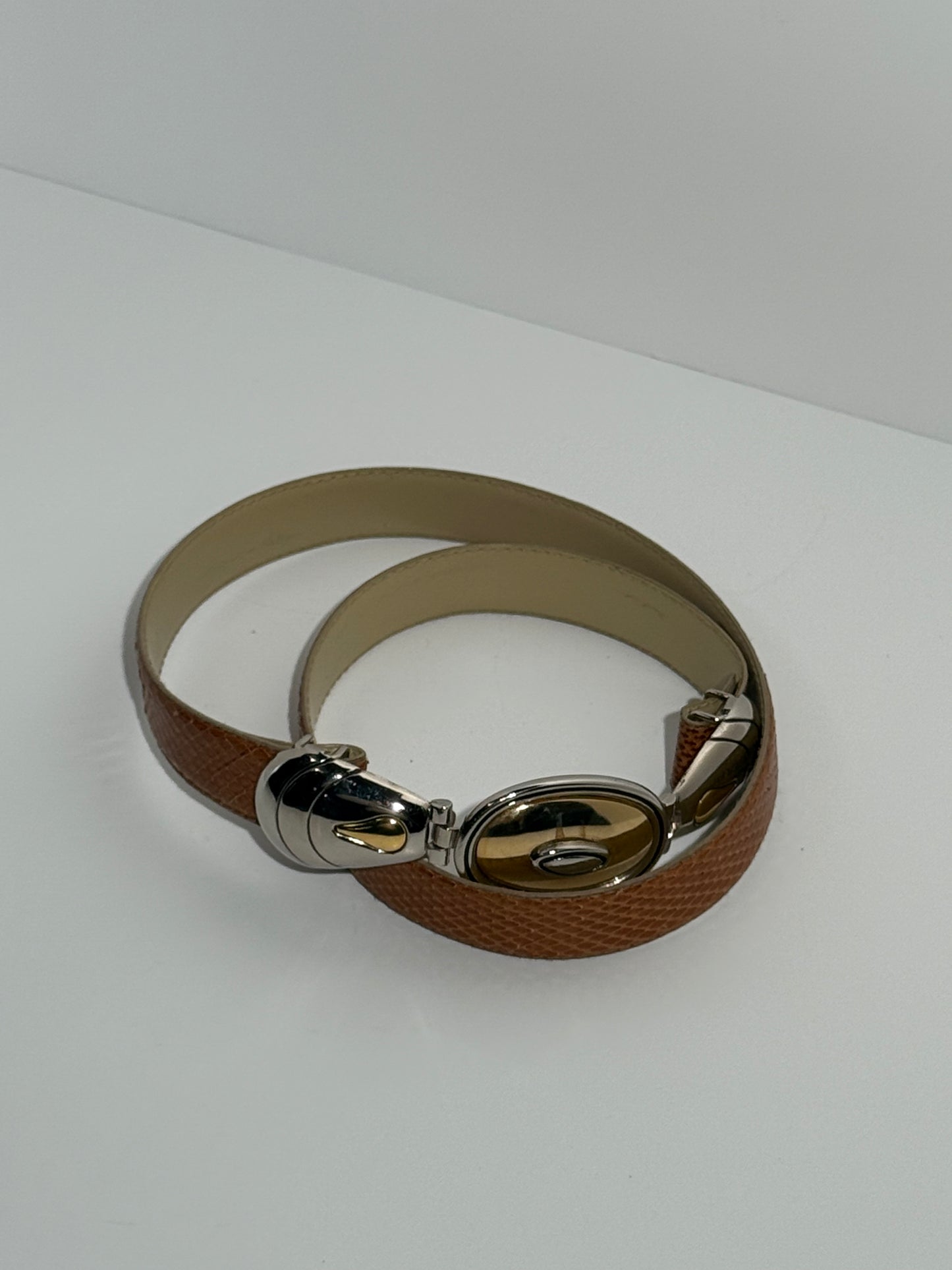 Cognac Snakeskin Belt