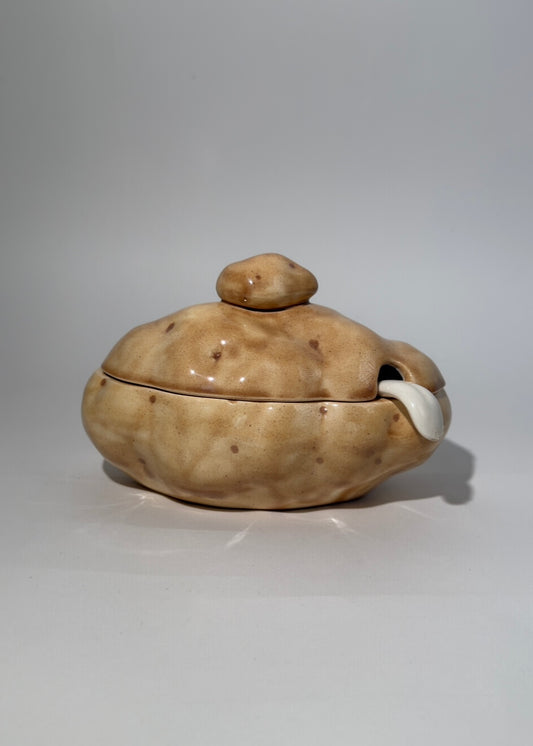 Potato Gravy Dish with Spoon