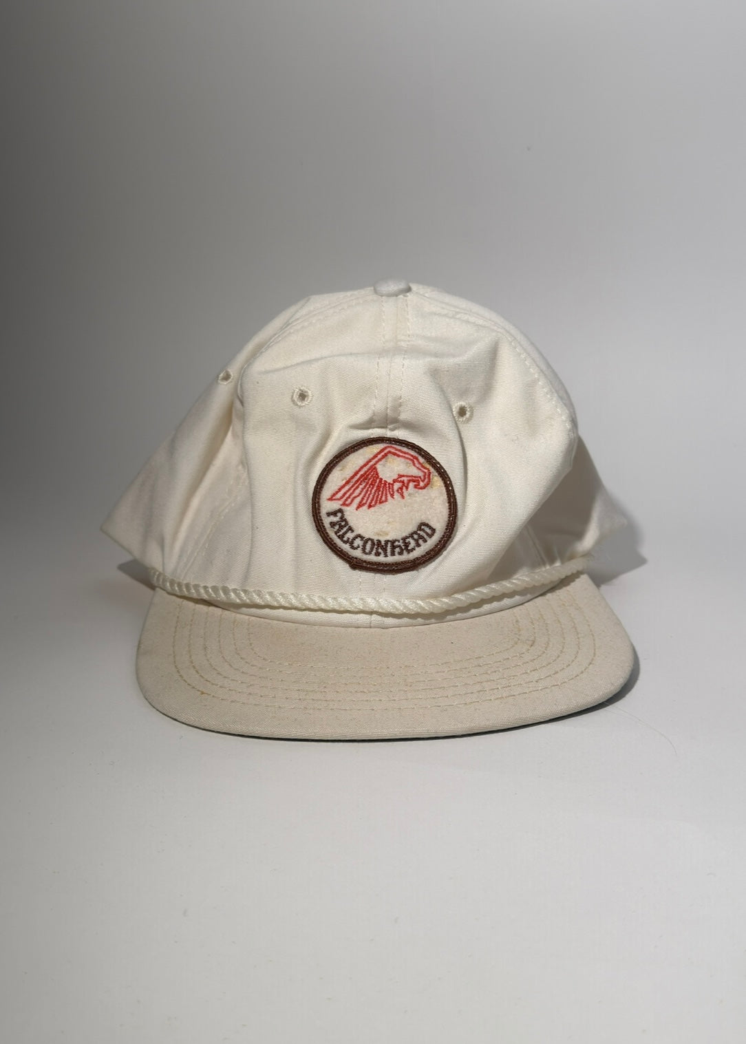White Falconshead Rope Brim Hat