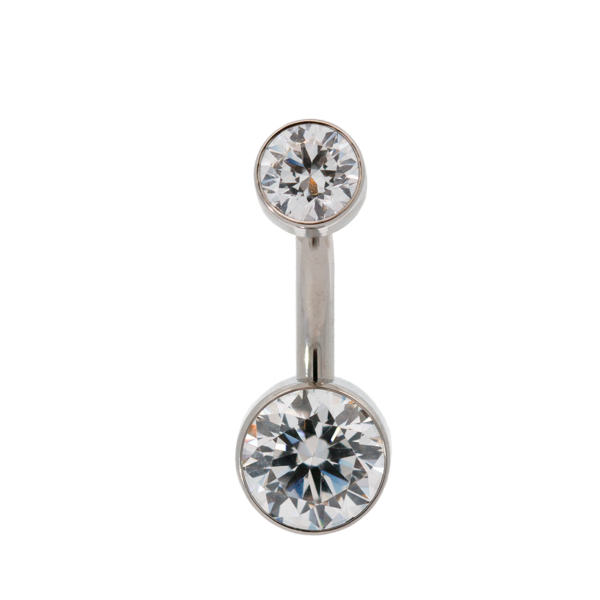 Faceted Stone Bezel Set Navel Curve