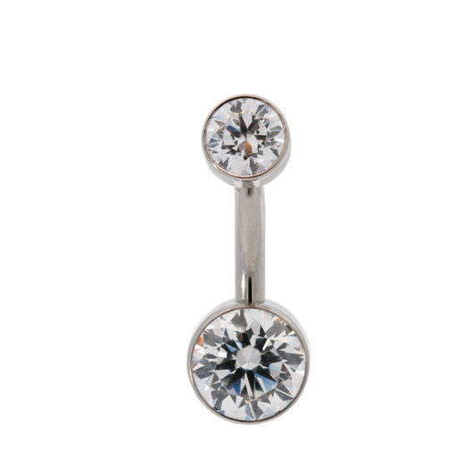 Faceted Stone Bezel Set Navel Curve