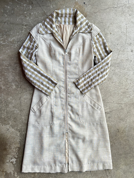 70s Olive Gingham Coat