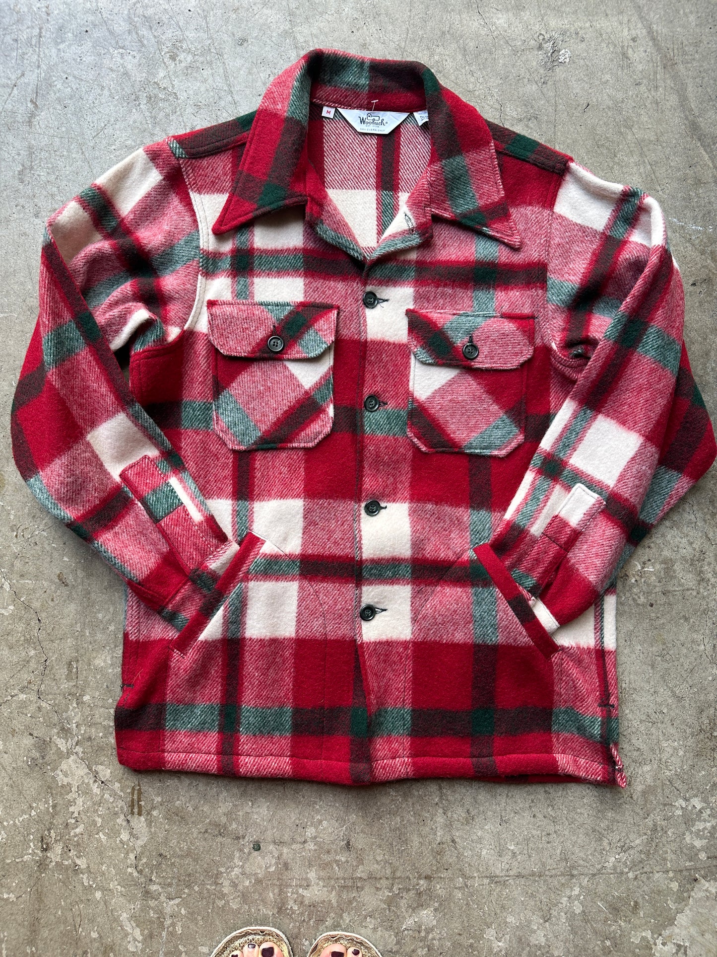 Red + White Buffalo Plaid Woolrich Jacket