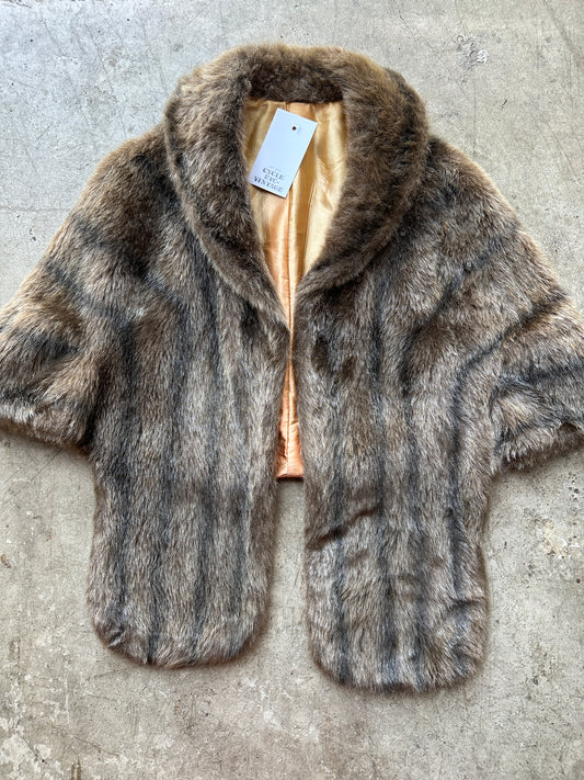 Brown Faux Fur Caplet