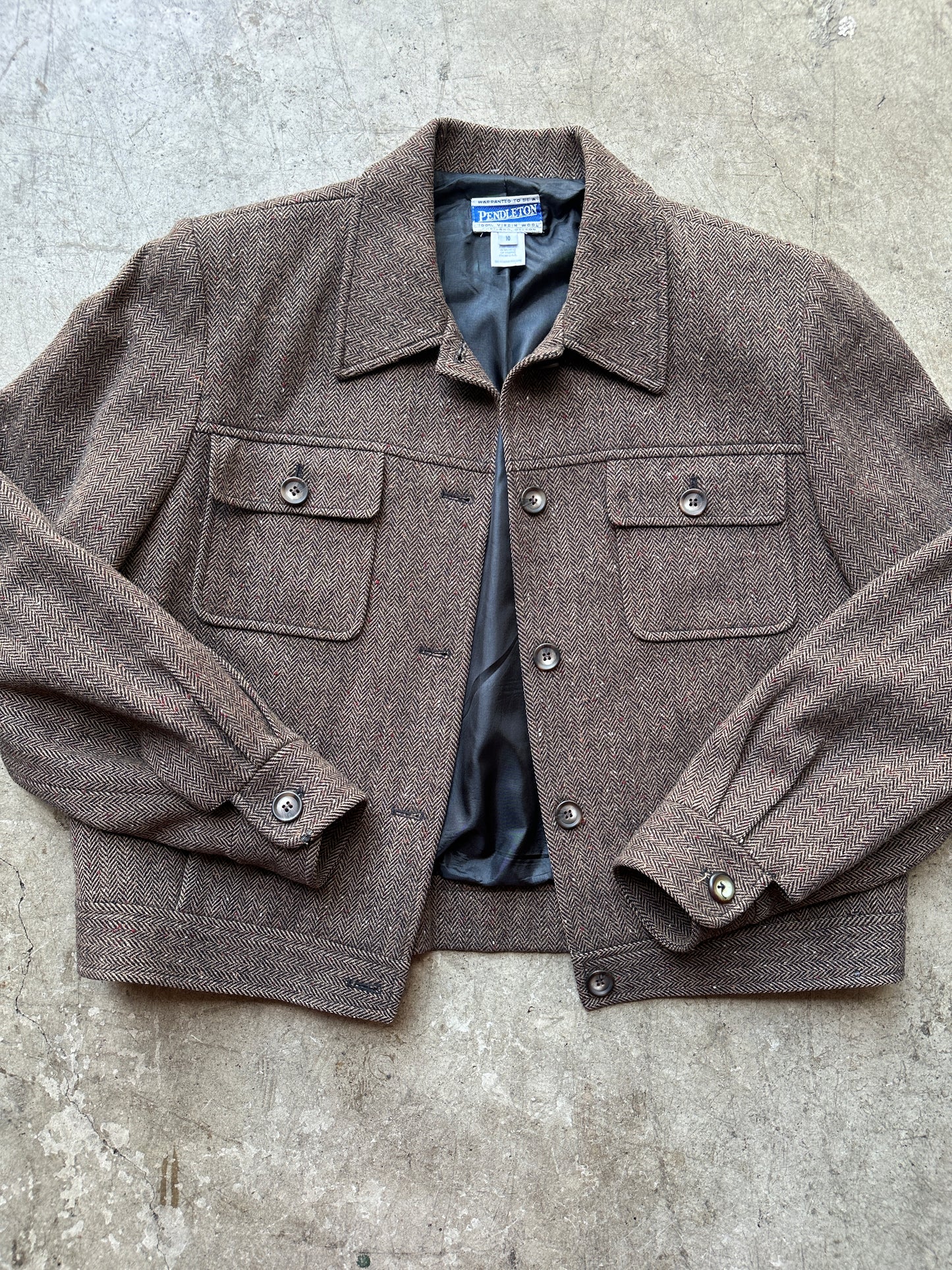 Brown Herringbone Pendleton Jacket