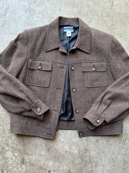 Brown Herringbone Pendleton Jacket