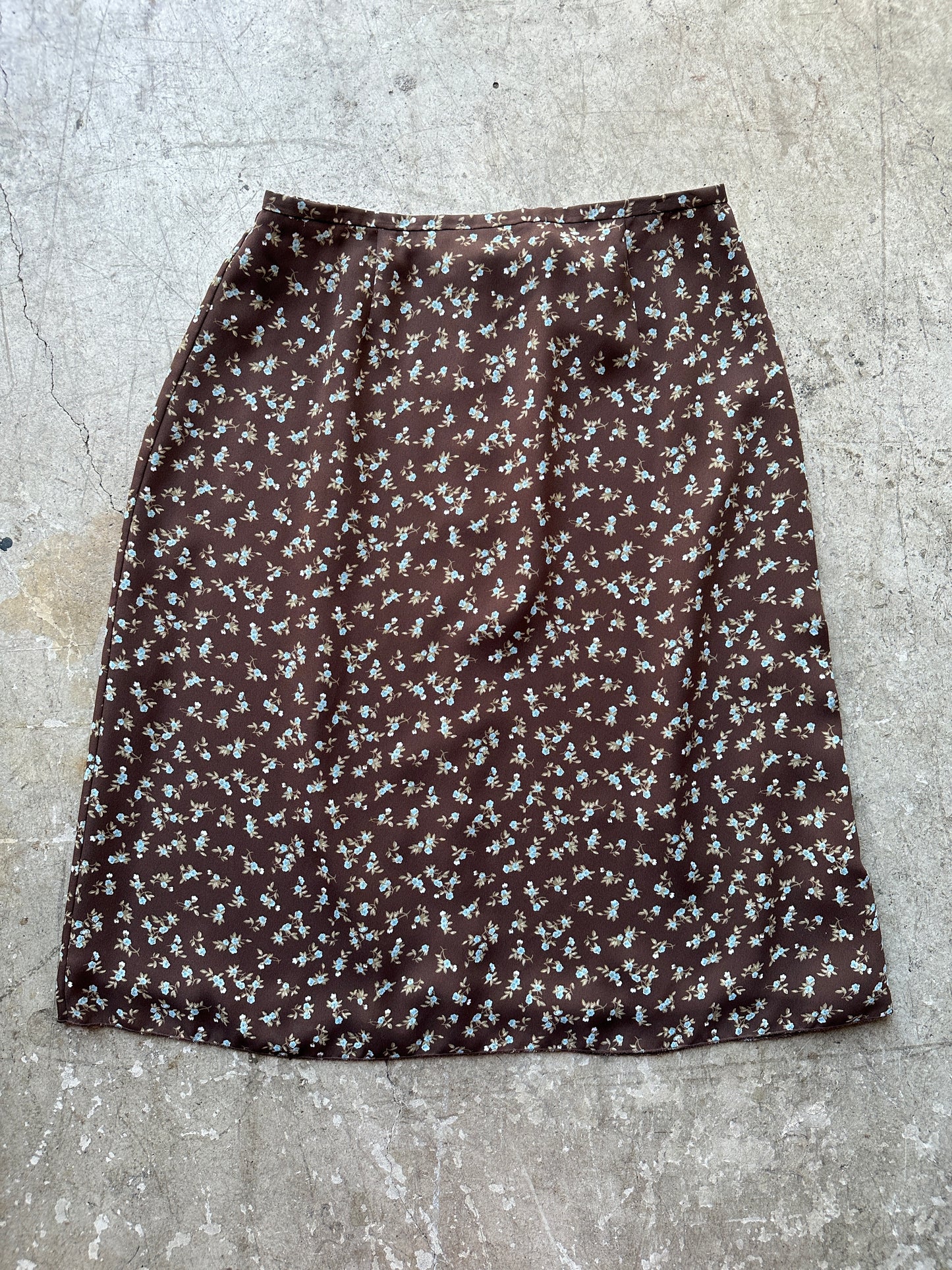 90s Brown Floral Skirt