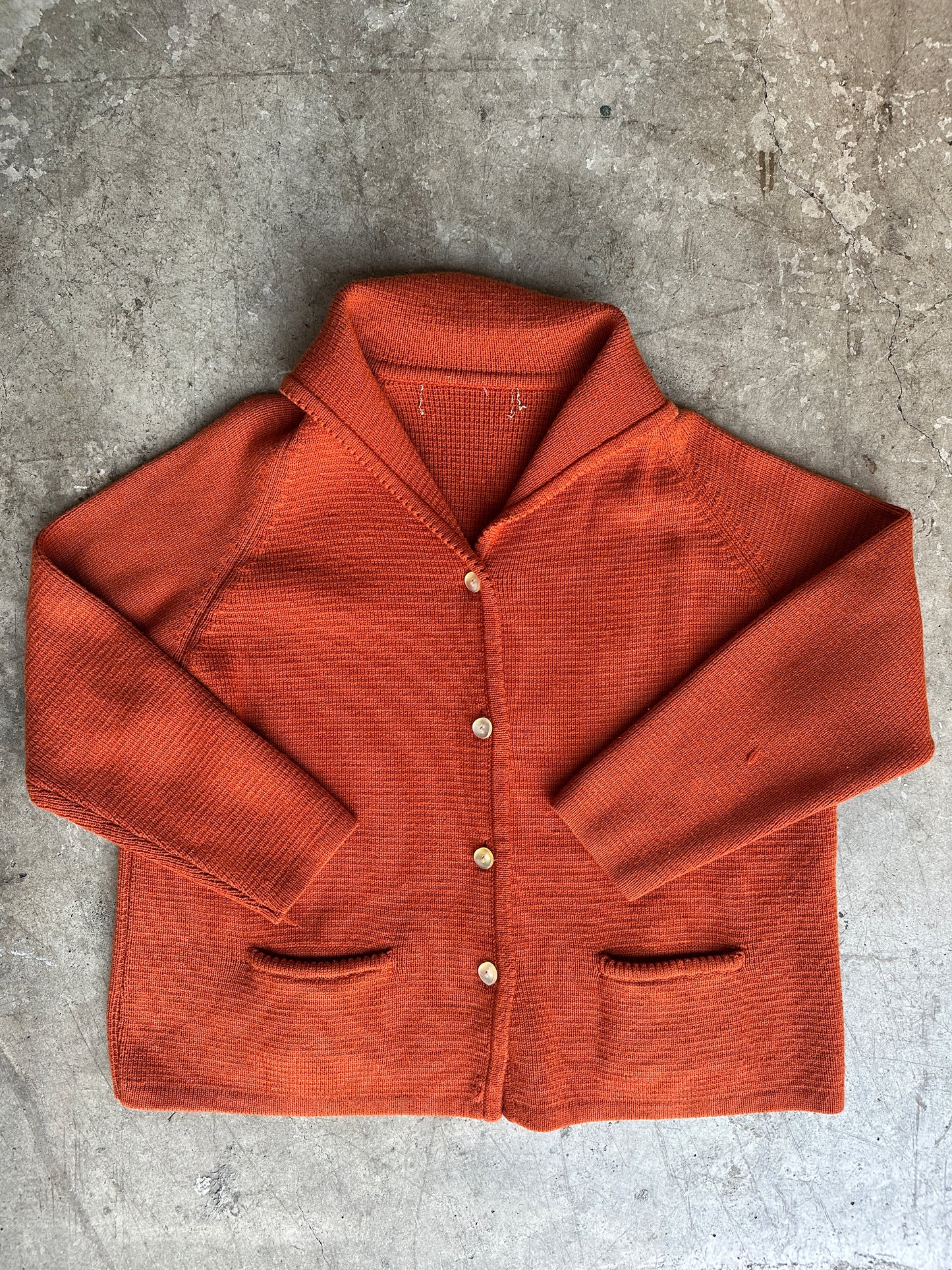 Burnt Orange Collared Cardigan