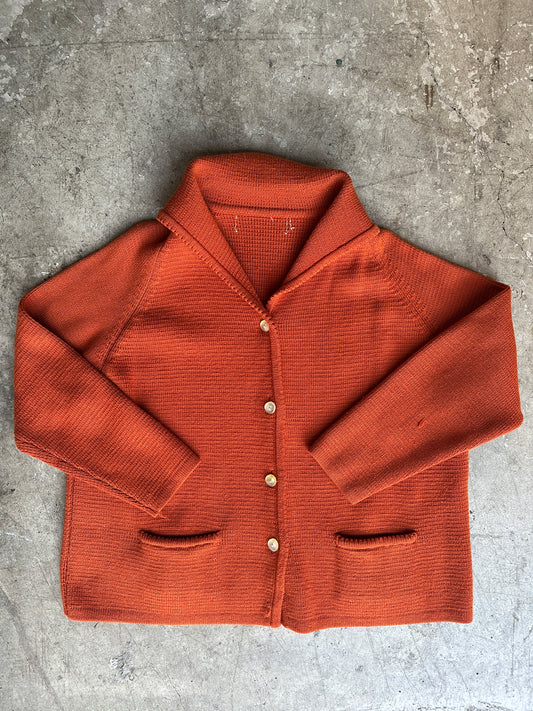 Burnt Orange Collared Cardigan