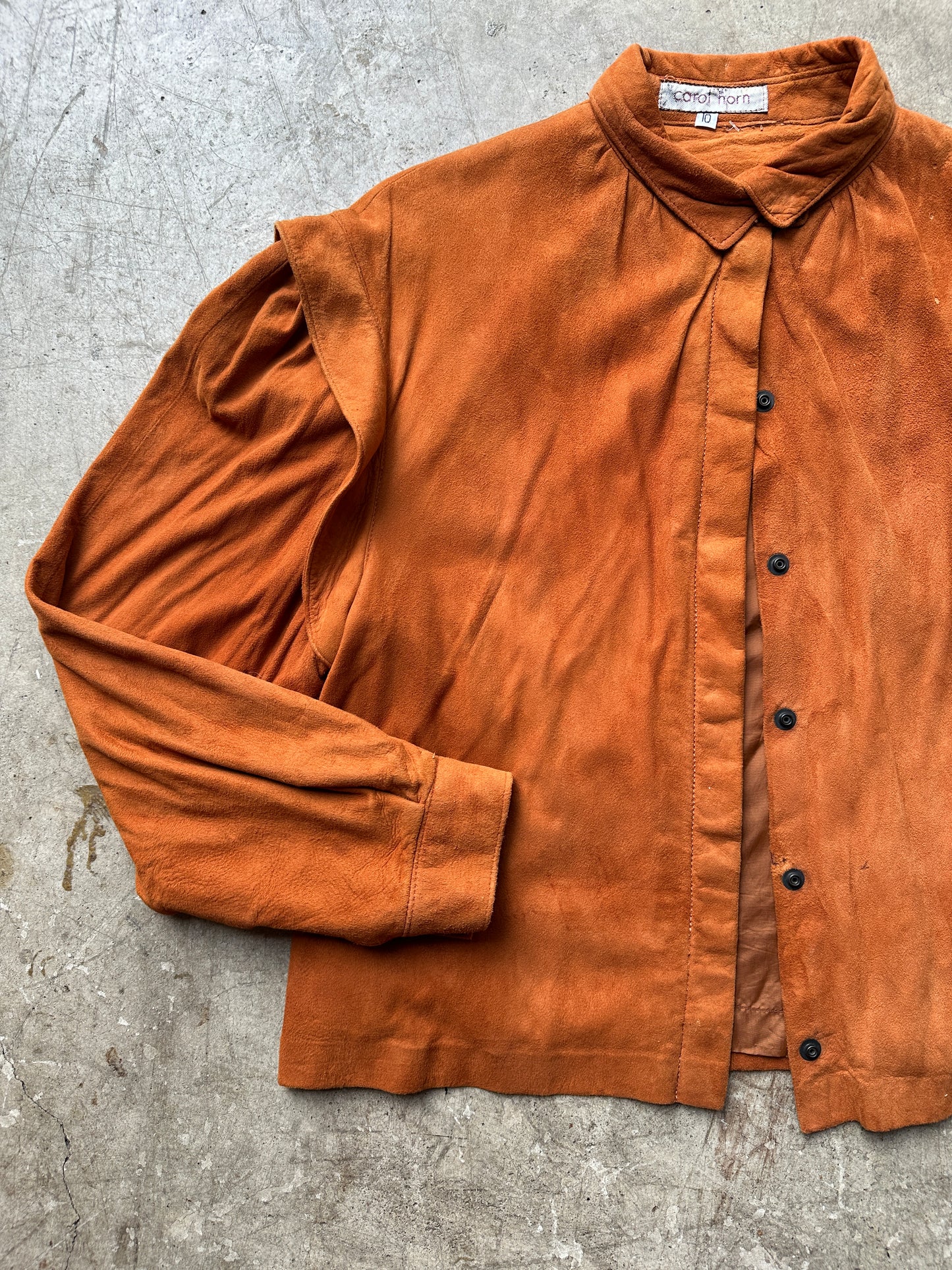Camel Suede Bomber Shirt Jacket