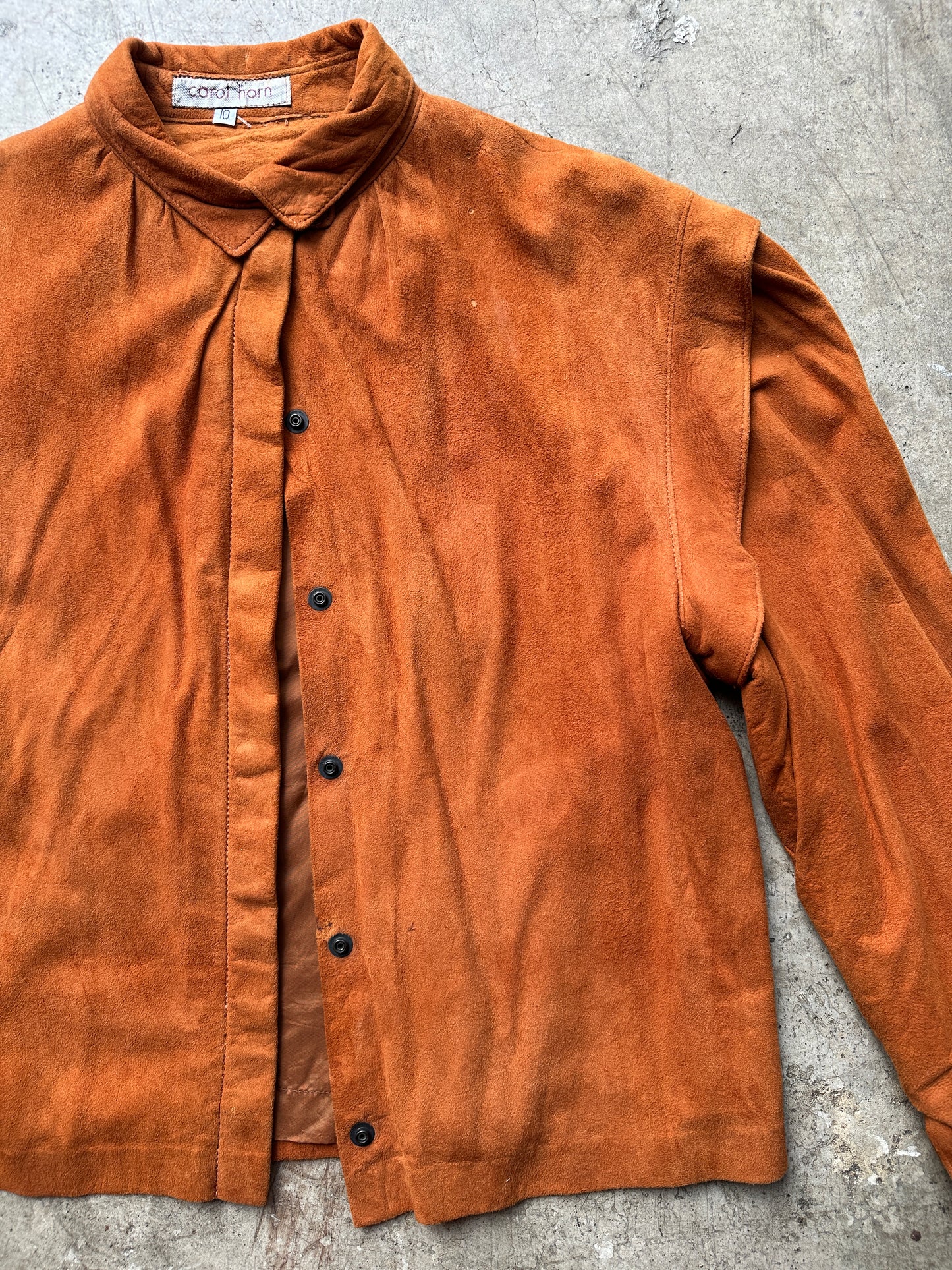 Camel Suede Bomber Shirt Jacket