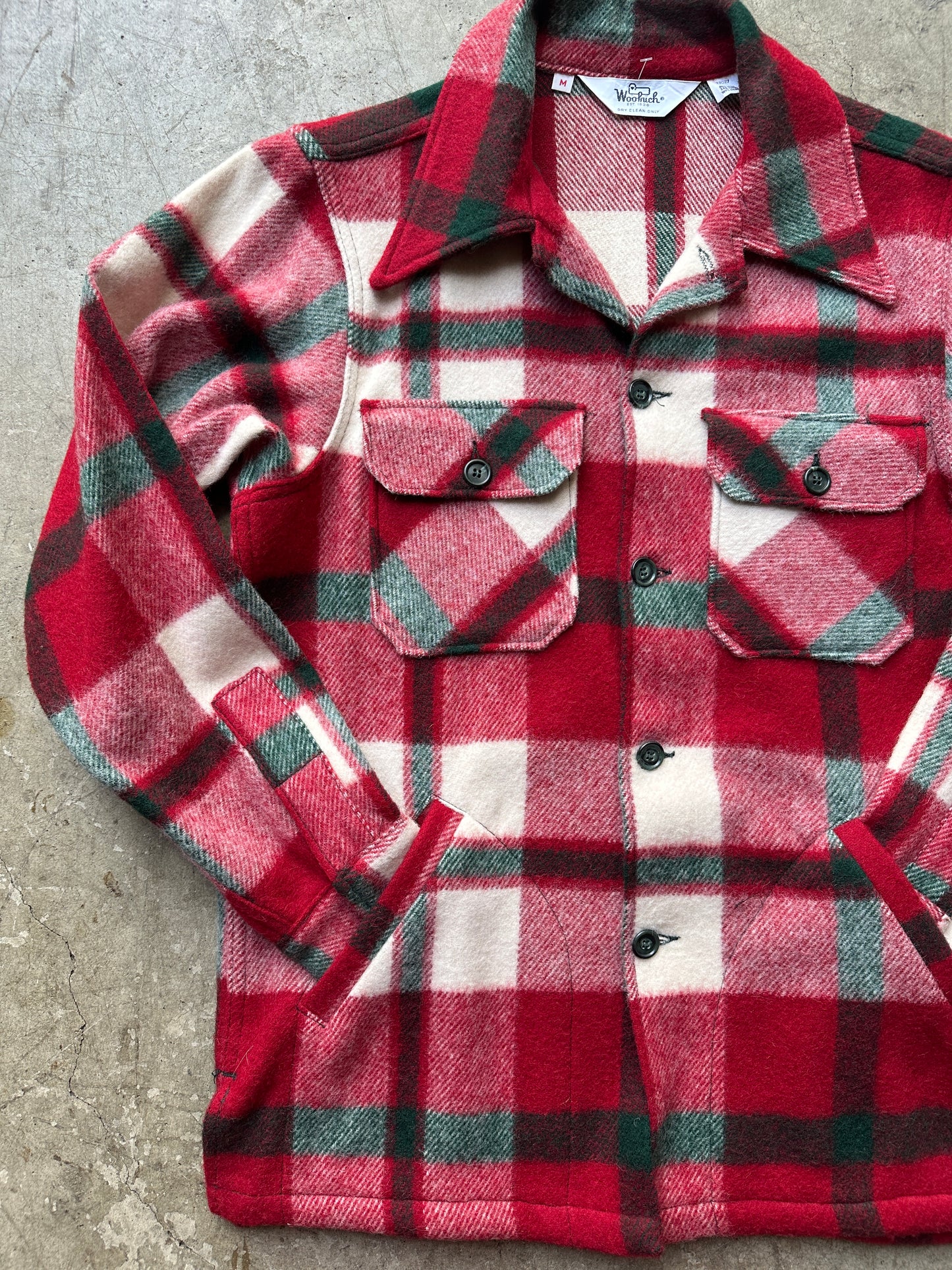Red + White Buffalo Plaid Woolrich Jacket