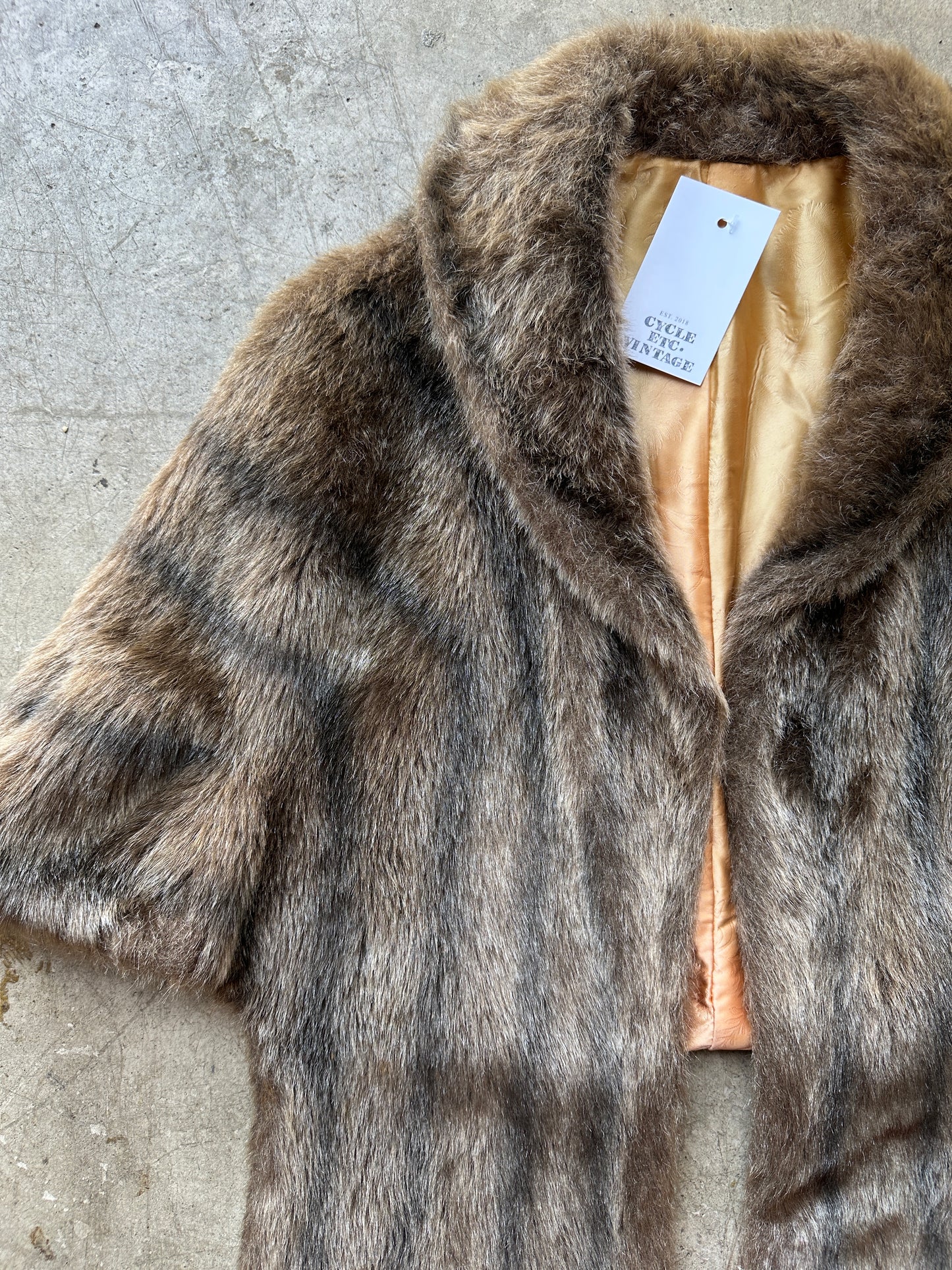 Brown Faux Fur Caplet