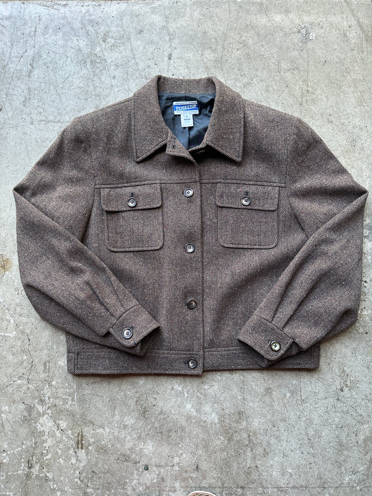 Brown Herringbone Pendleton Jacket