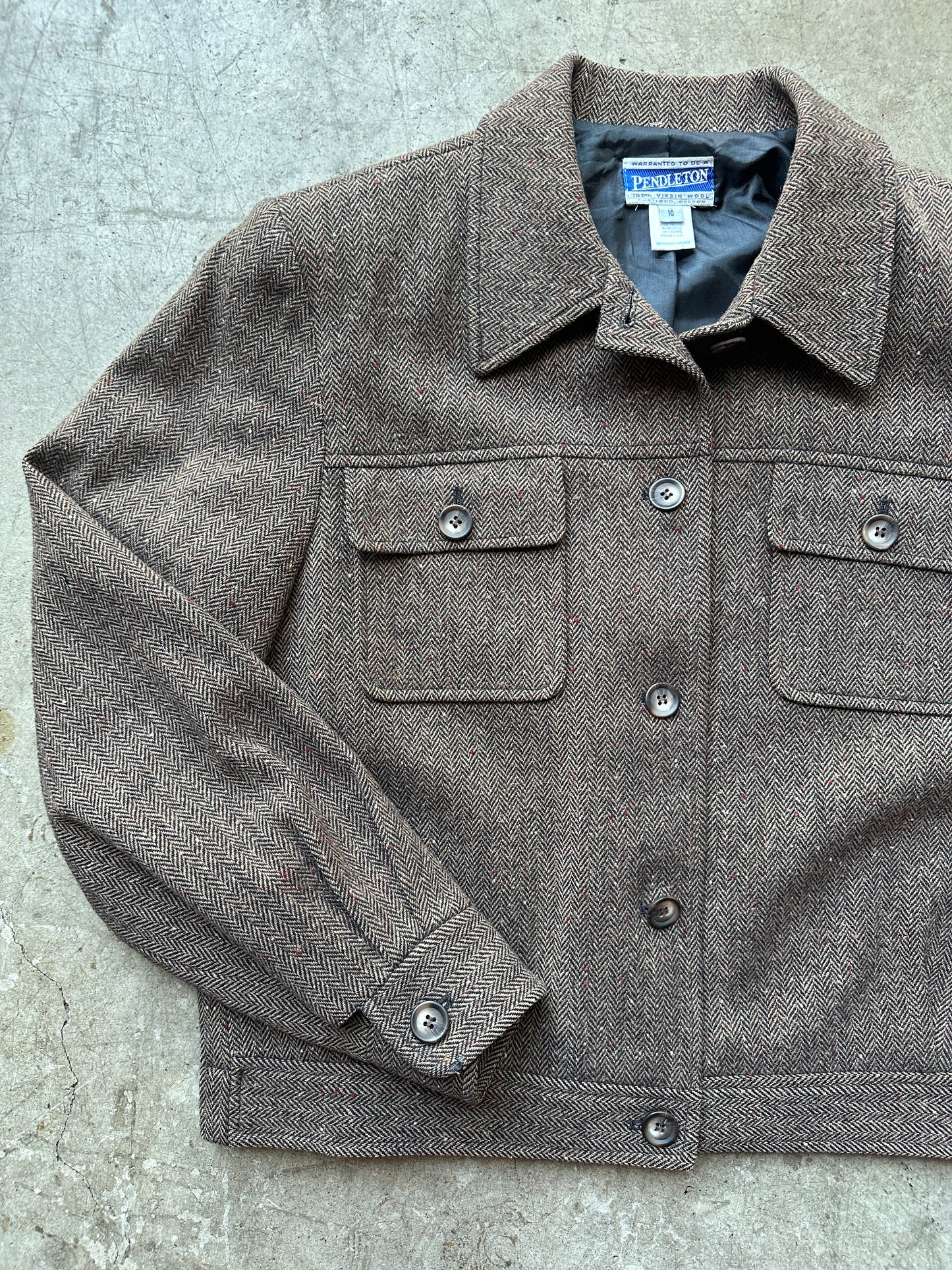 Brown Herringbone Pendleton Jacket