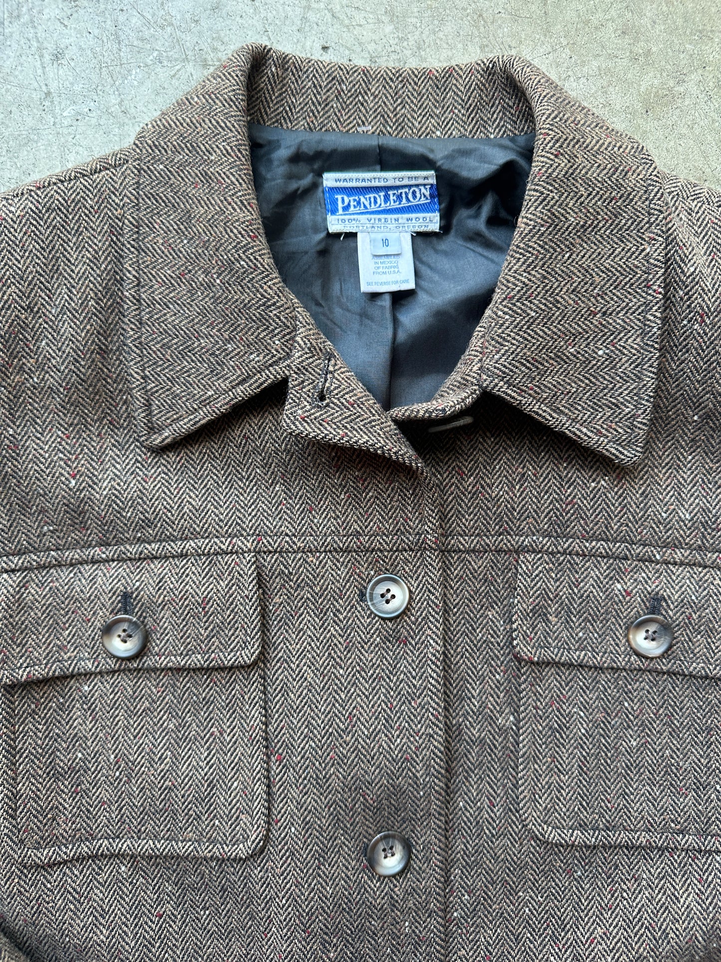 Brown Herringbone Pendleton Jacket