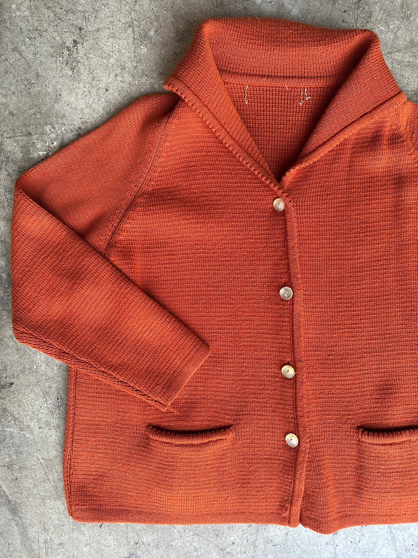 Burnt Orange Collared Cardigan