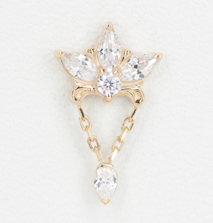 Honey Lily CZ Threadless End