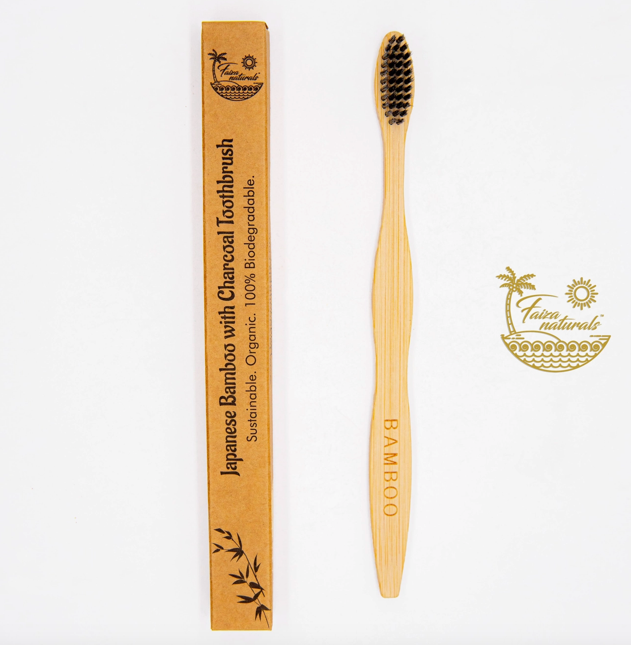 Japanese Bamboo Toothbrush with Charcoal
