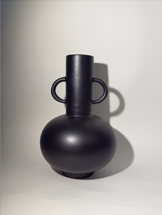 Black Tall Handle Vase