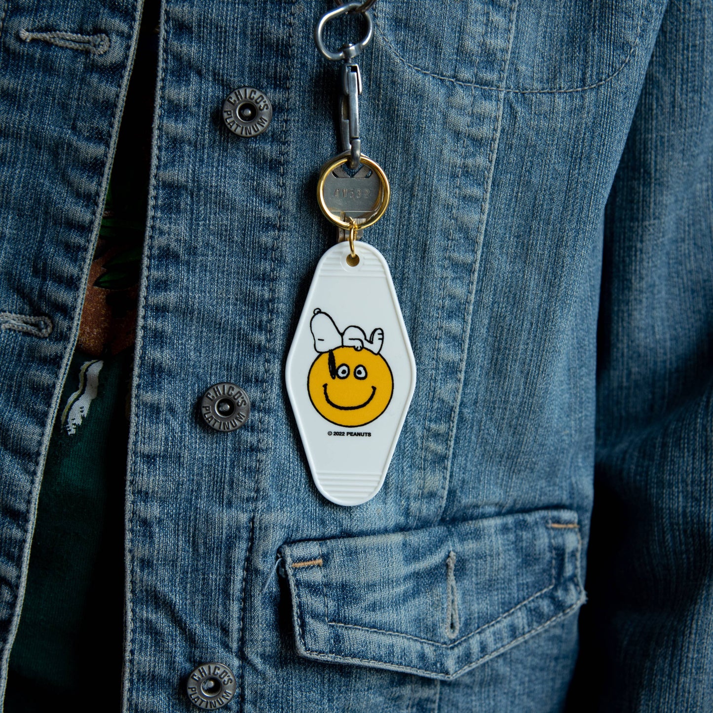 Snoopy Smiley Key Tag