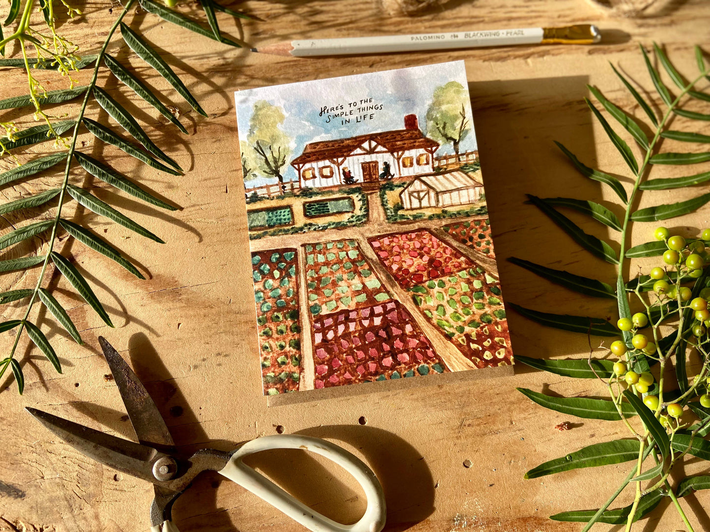 Here's to the Simple Things Homestead Farm Greeting Card