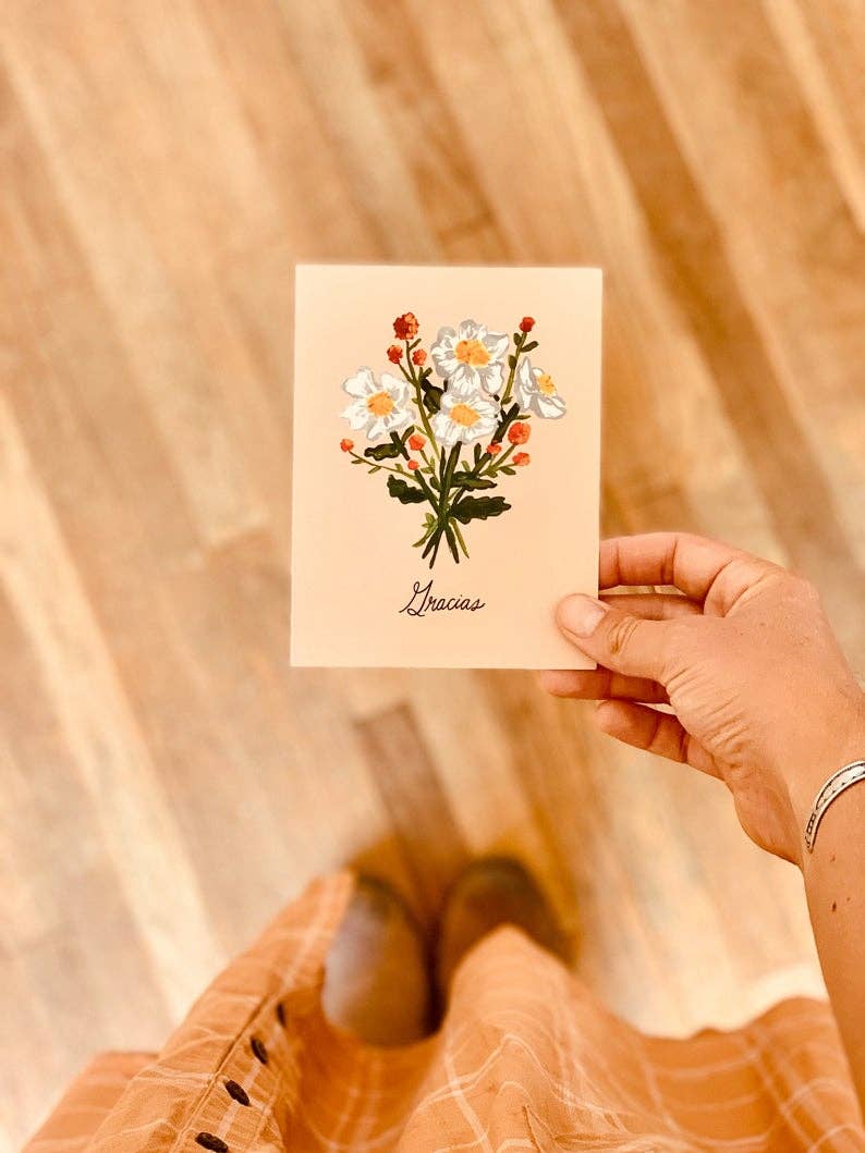 Matilija Poppy Gracias Southwestern Greeting Card